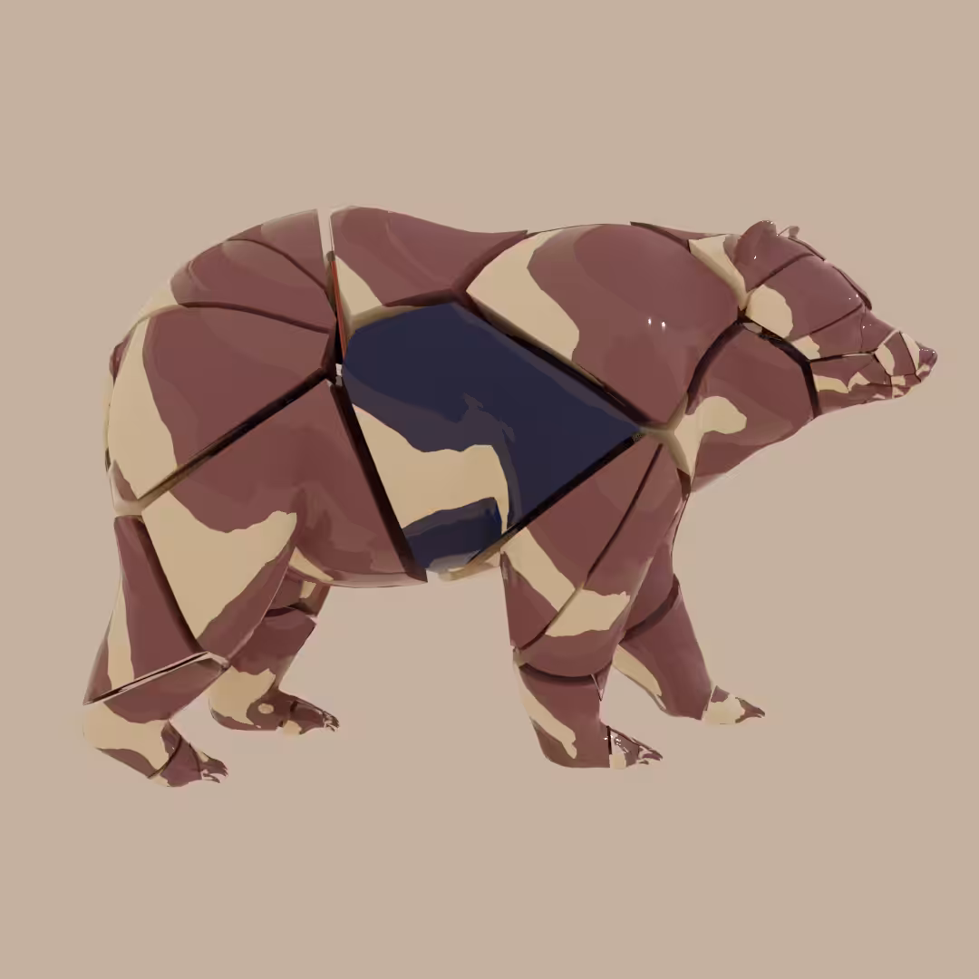3d Bear Fructured