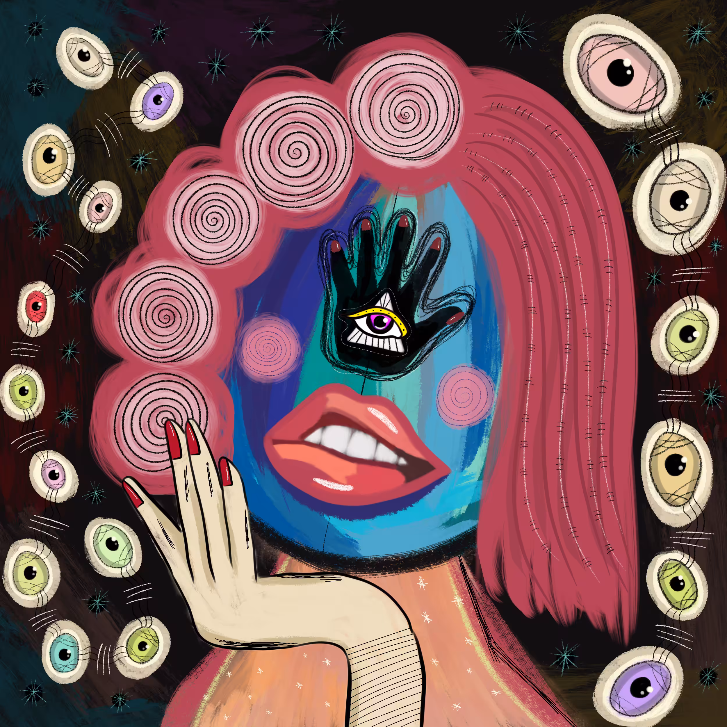 Positive Eyes Flying In The Galaxy