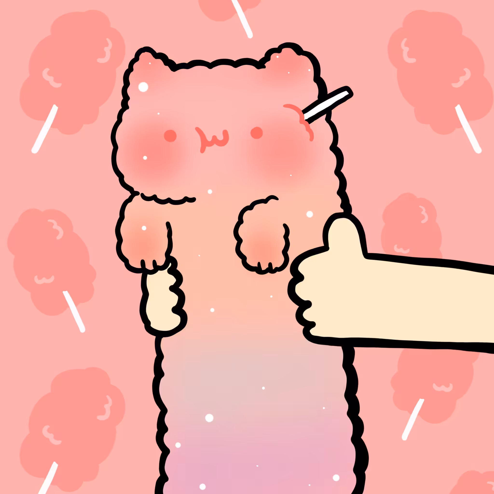 Long long Cotton candy cat #140