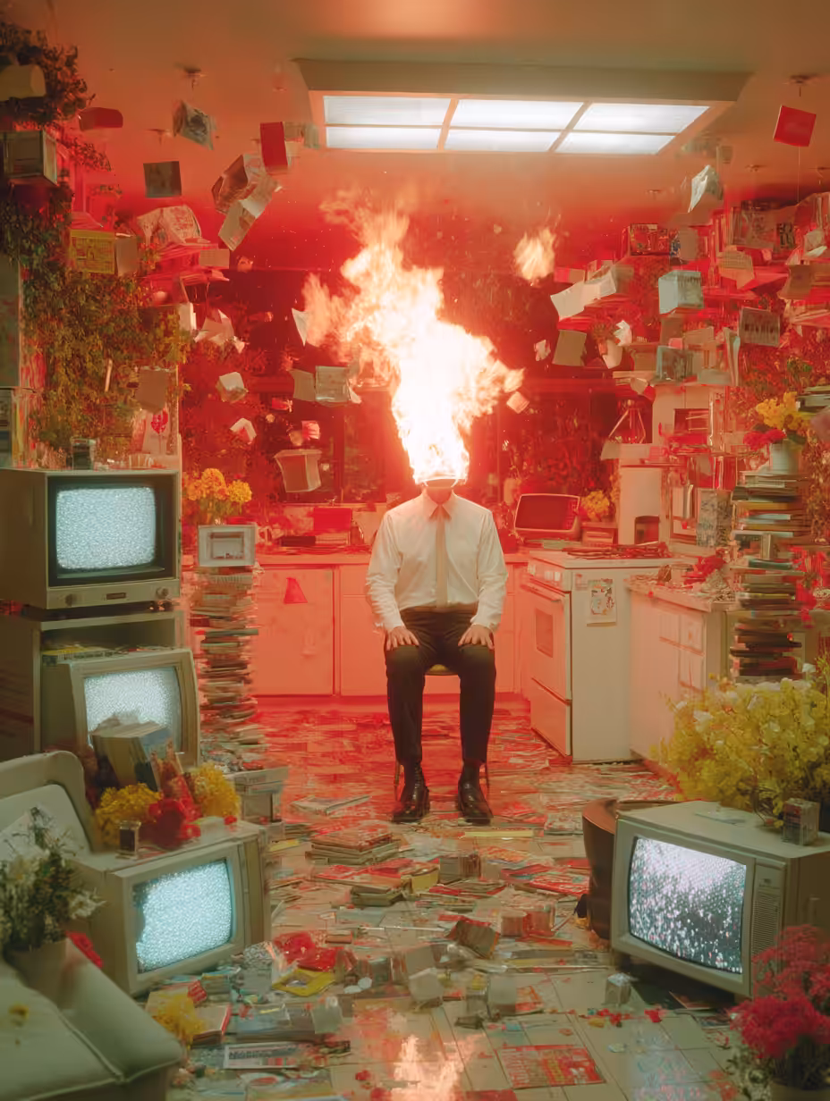 Burning with the weight of the world.