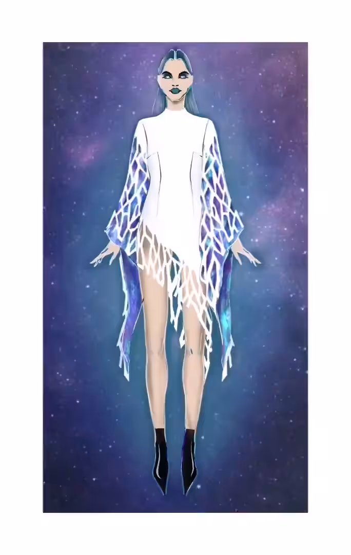 Radiolaria | Asymmetry Dress | physical + digital
