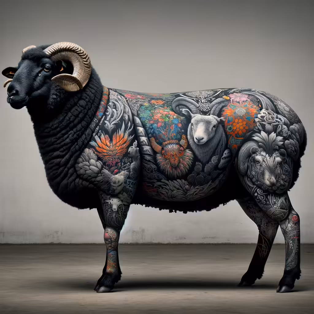 Tattooed black sheep