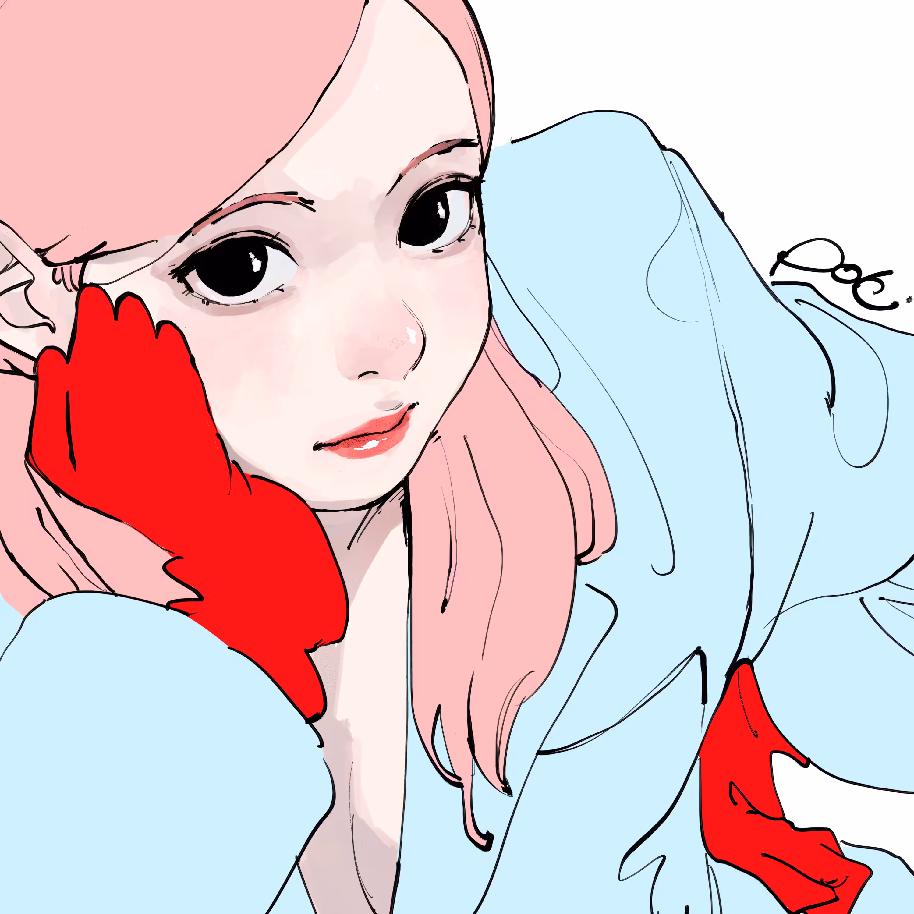 A girl (pink and blue)
