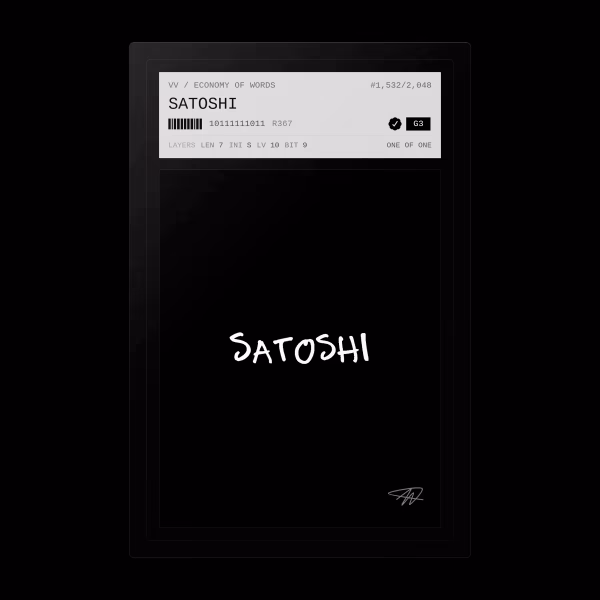 Economy of Words: SATOSHI · #1532