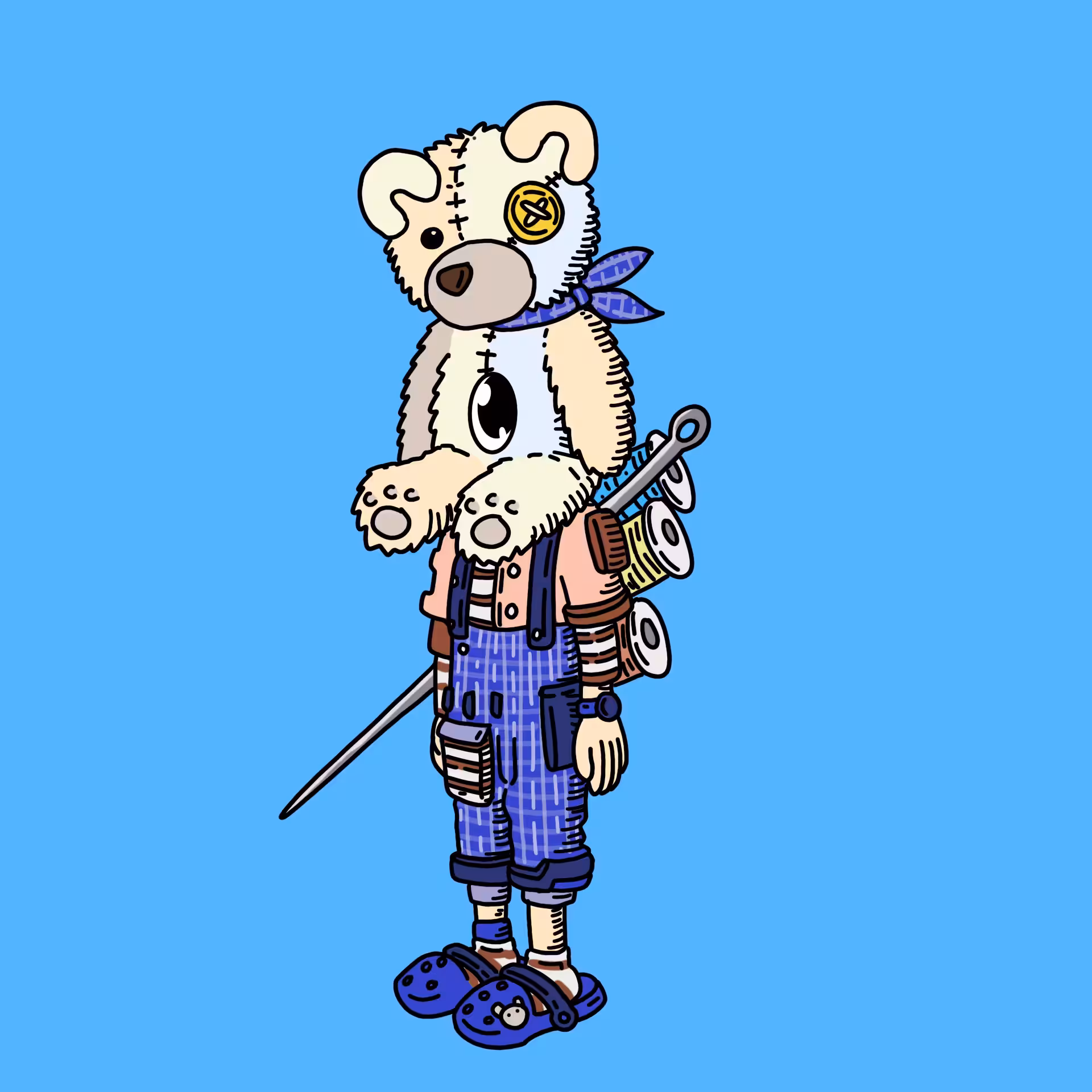 Teddybearrepairtechnician one eyed guy #00169