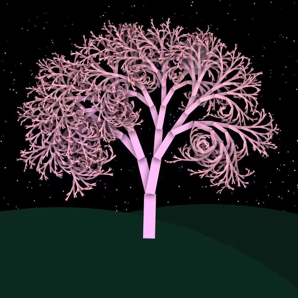 Moonlit Trees of Iterative Fractal Chaos #27