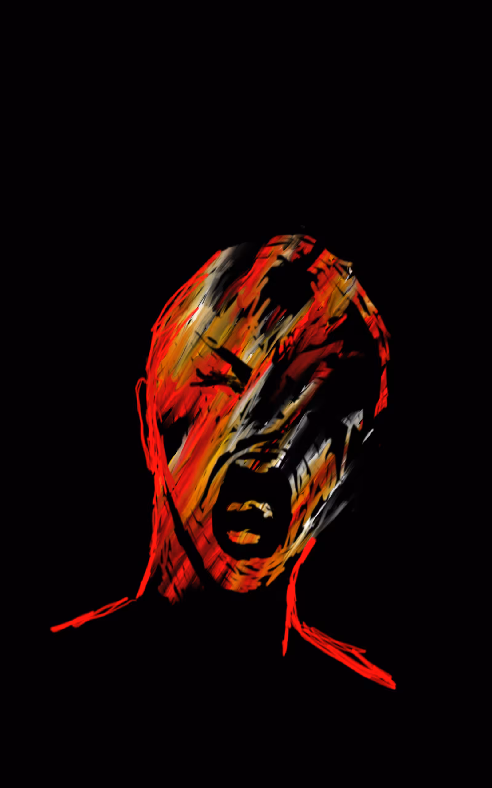 man screaming red