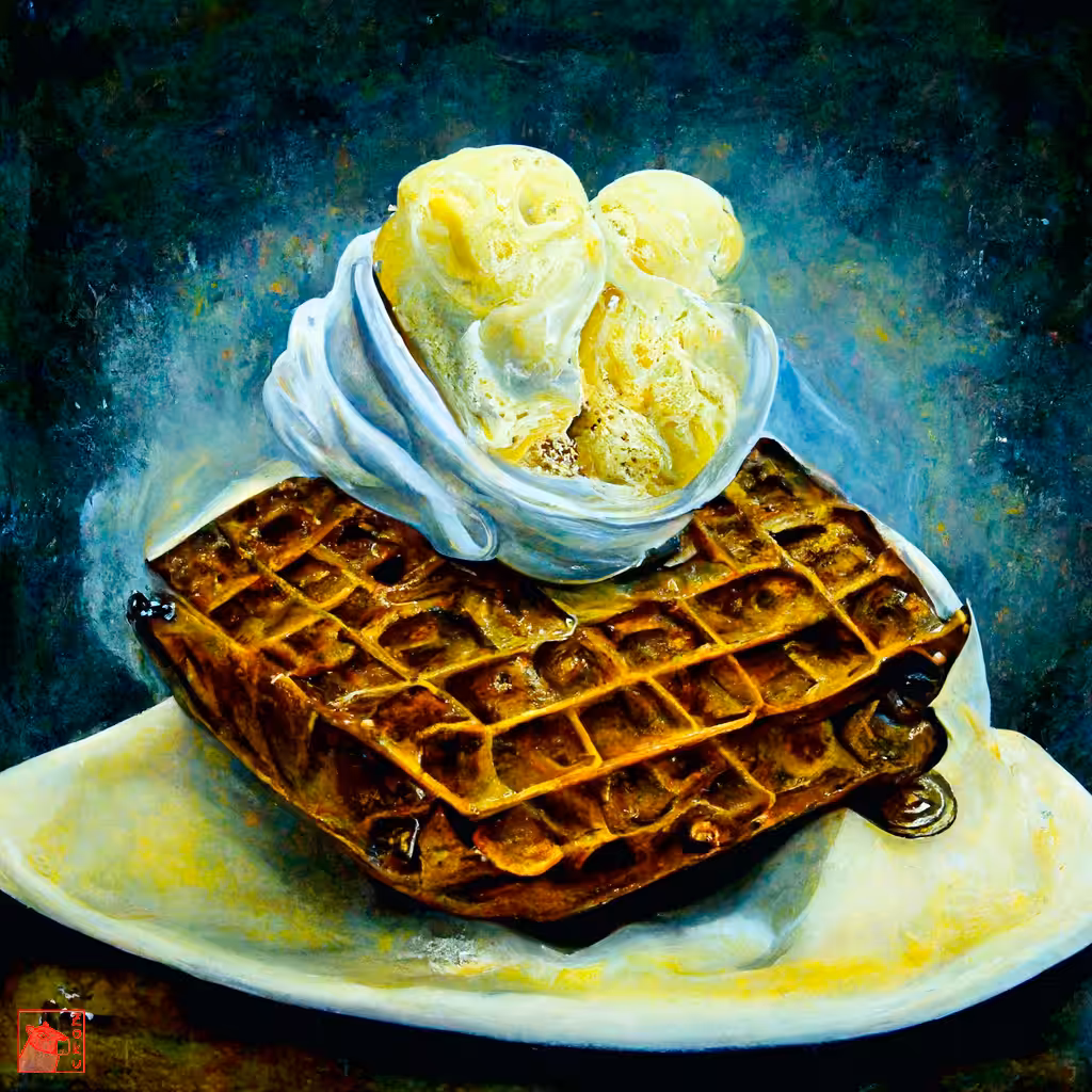 Cryptofood: Waffles with ice cream and honey