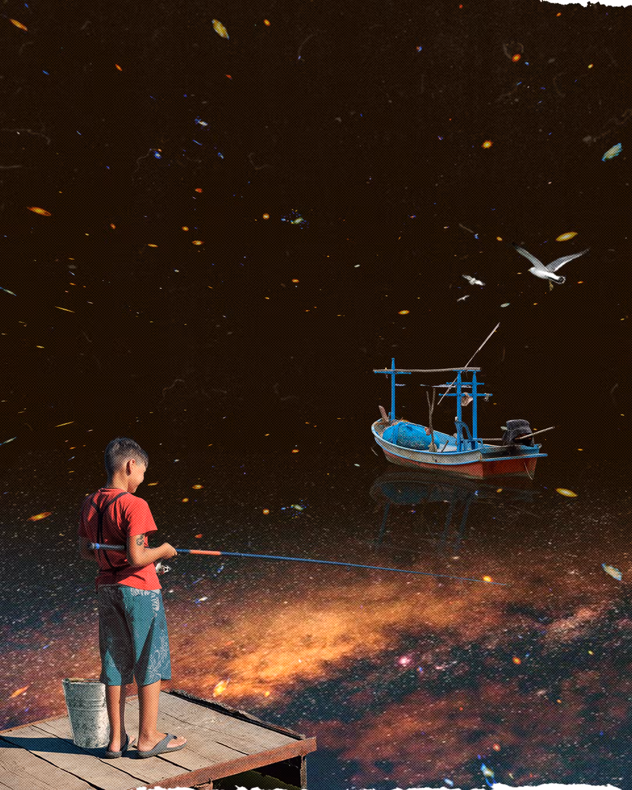 Kid Fishing in Space
