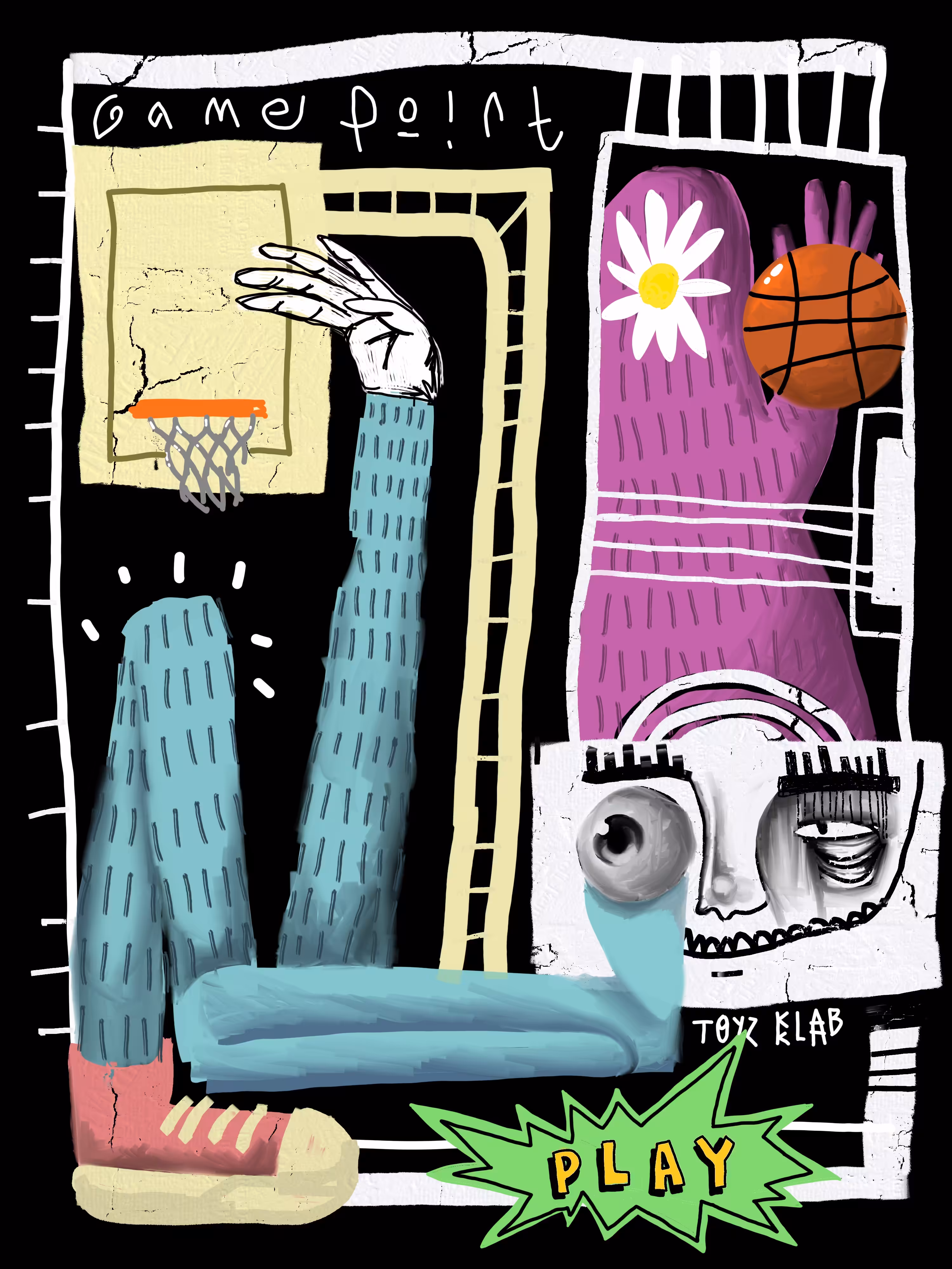 Slam dunk on basketball