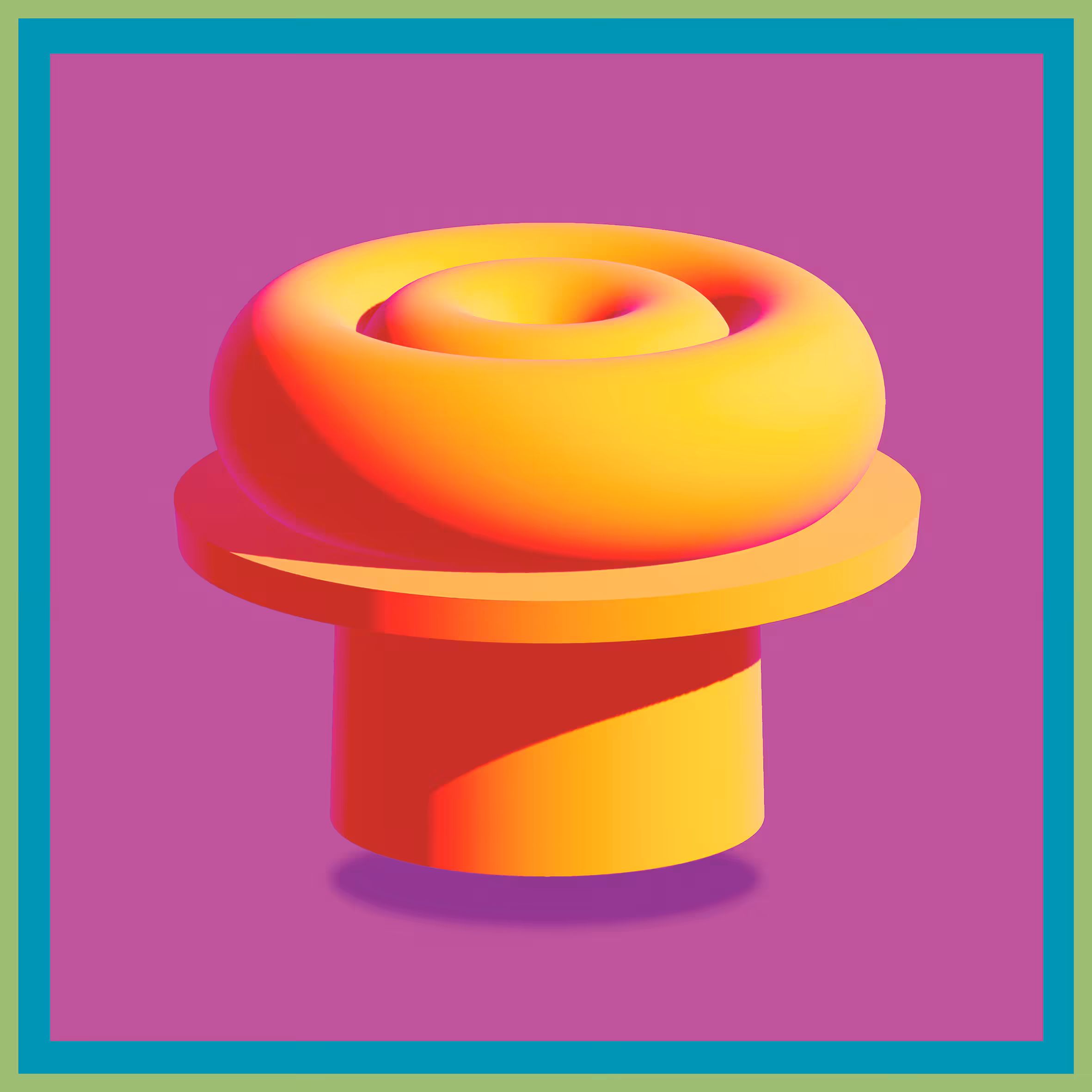 Orange Vase on Pink Ground #1