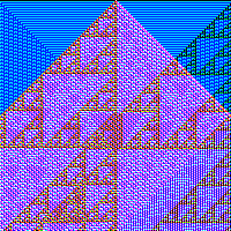 RGB Elementary Cellular Automaton #211