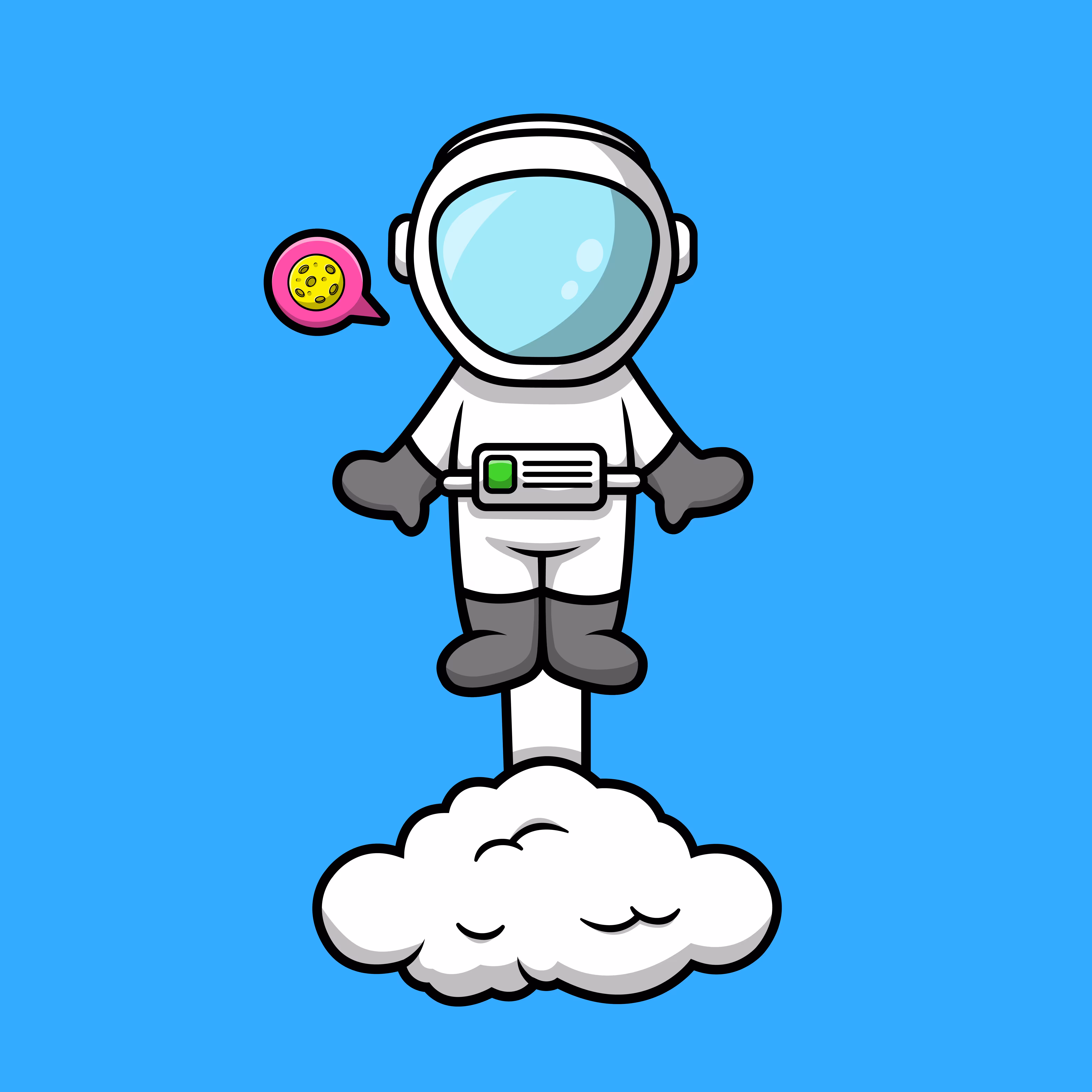 Cute Astronaut Launching On Space
