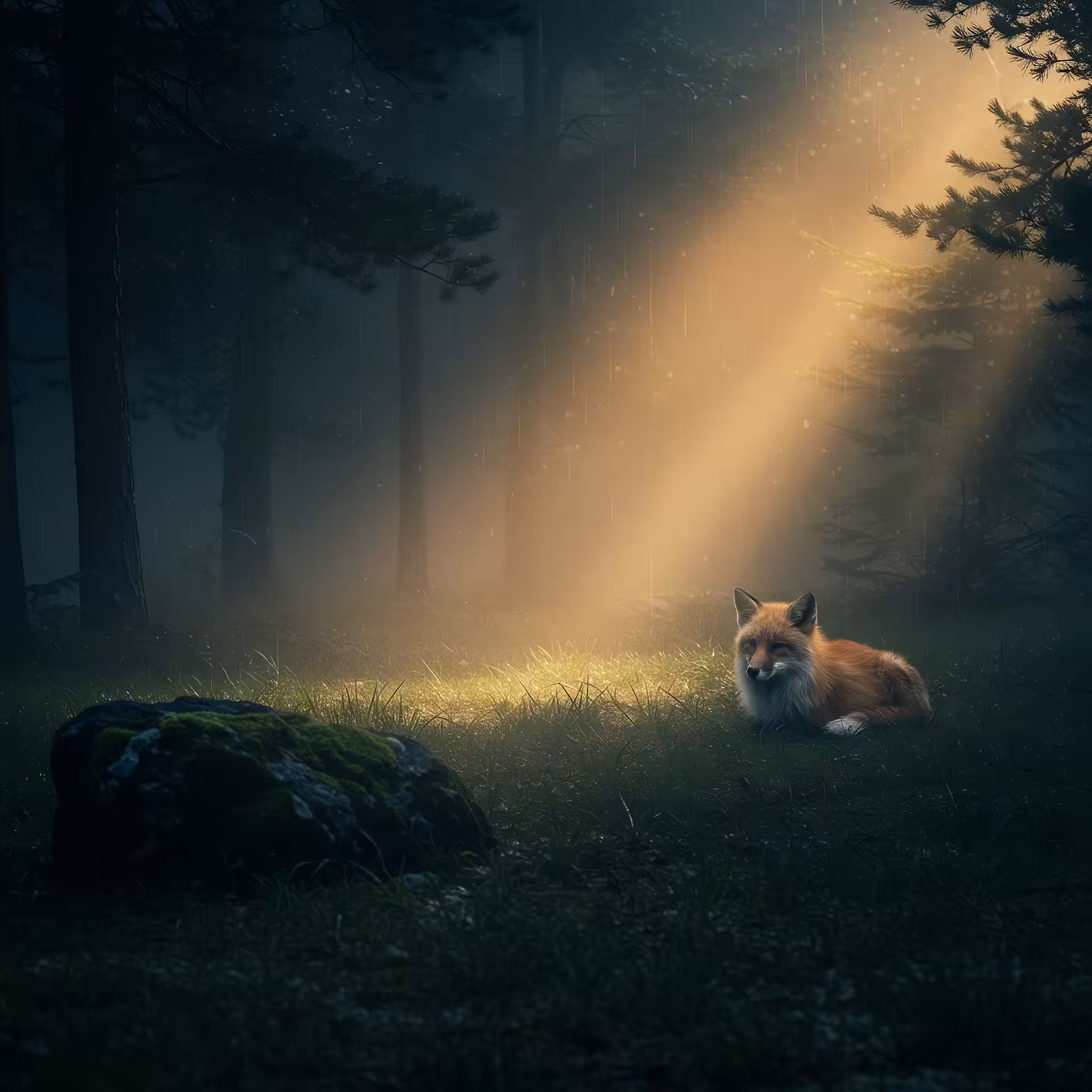 The Fox in the Amber Rain