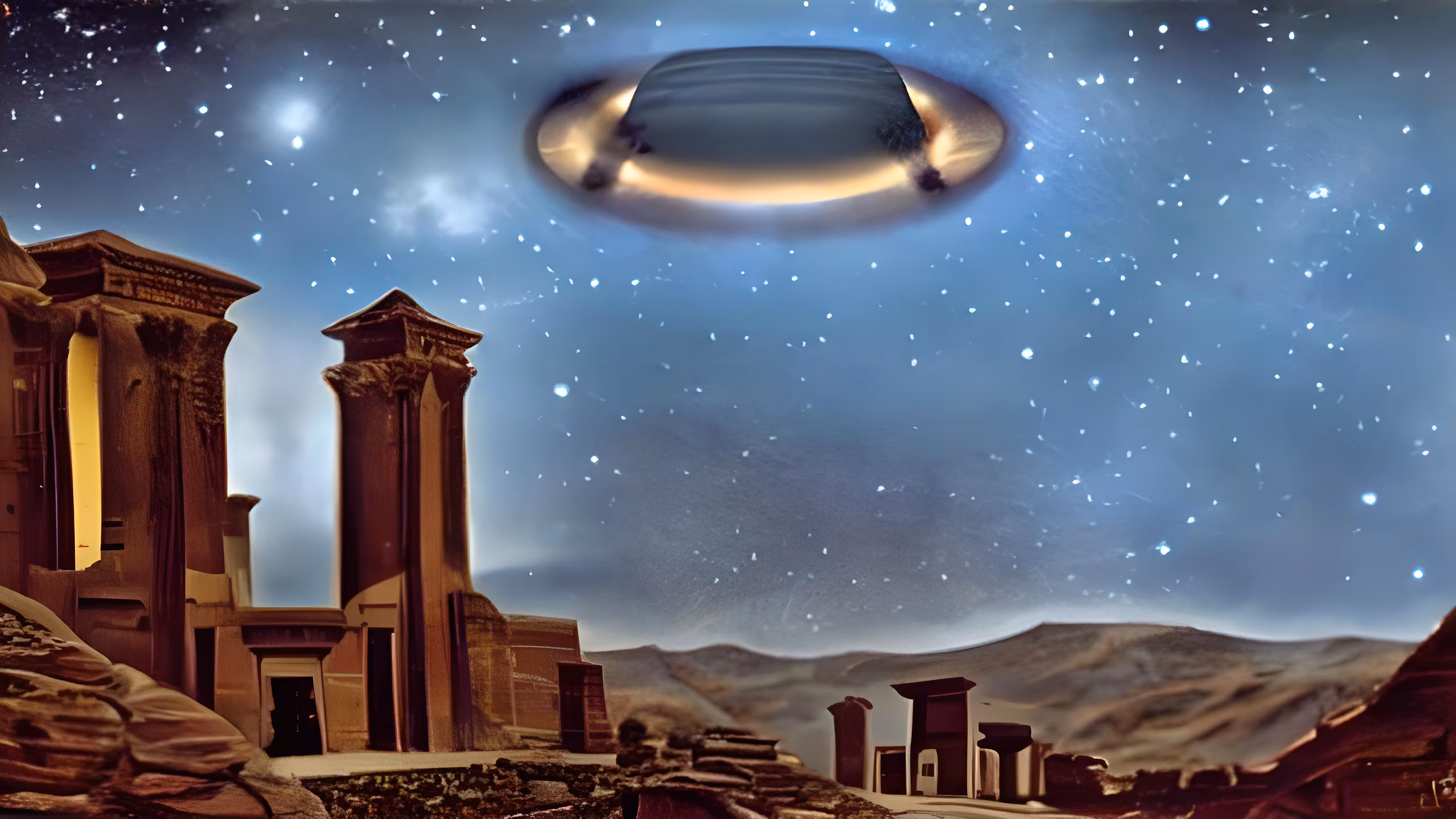 Simulation Number 89: Saucer At Night Over Petra