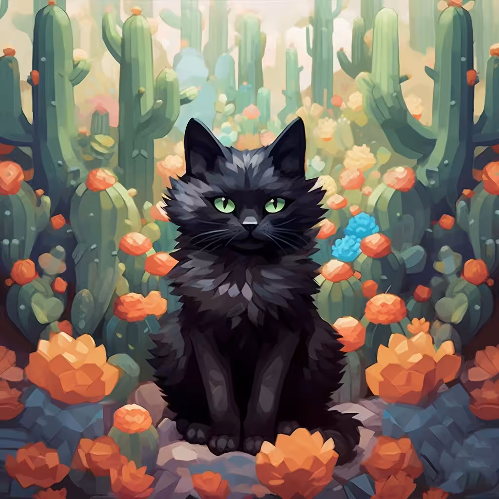 Cat in cacti