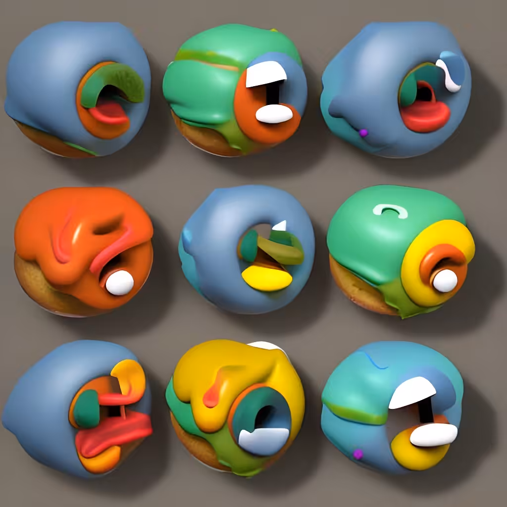 AI 3D Blender pastries