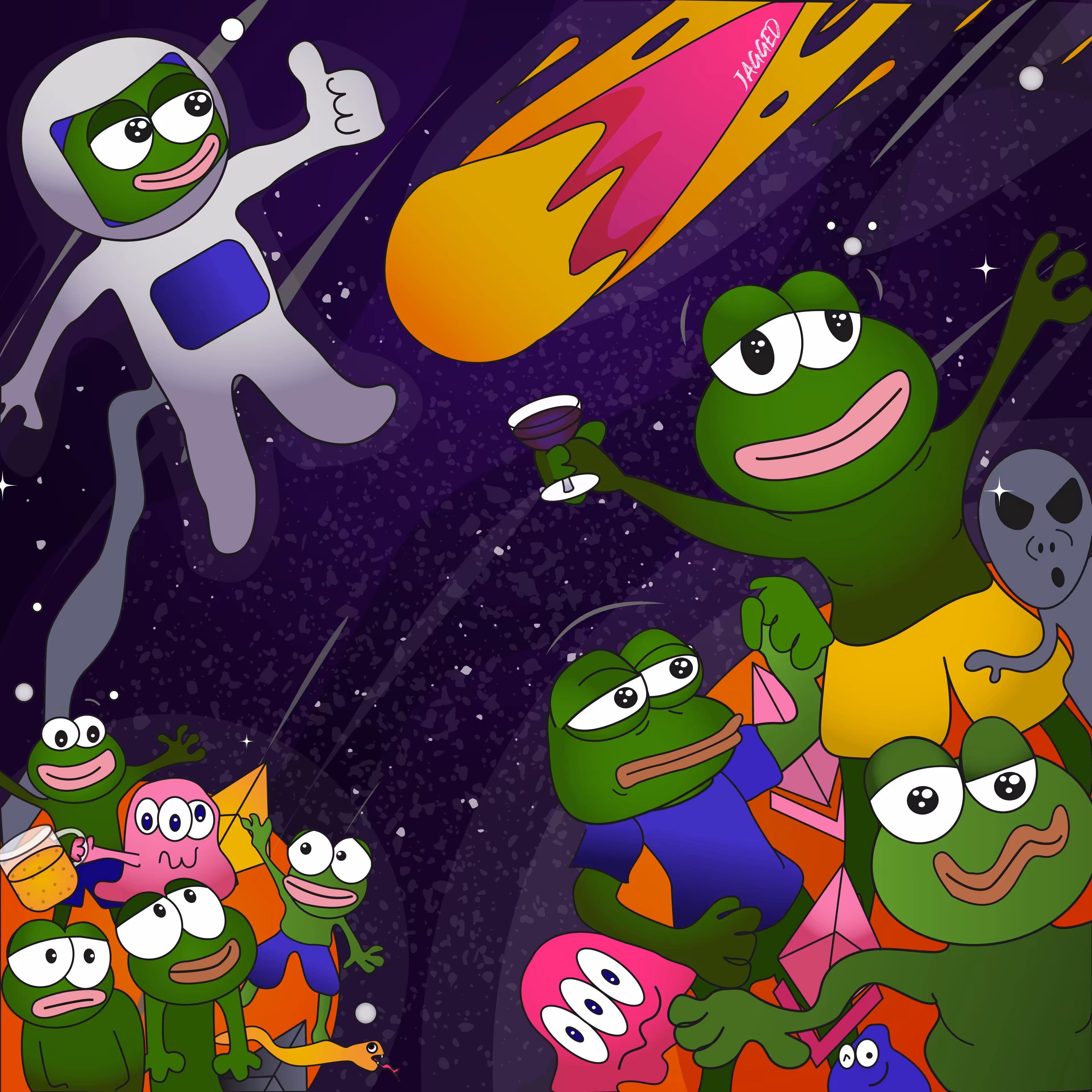 Pepe Party Outer Space