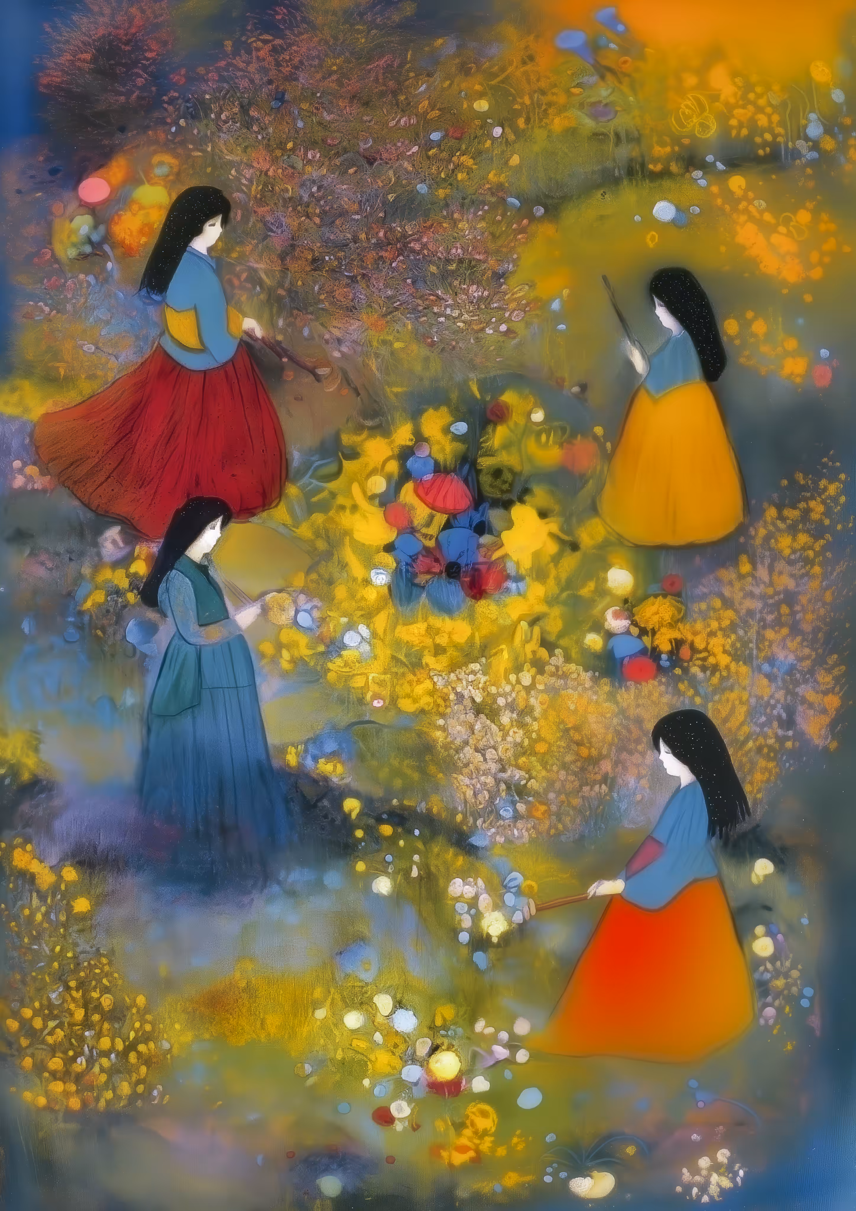 The Blooming Garden at Sunset