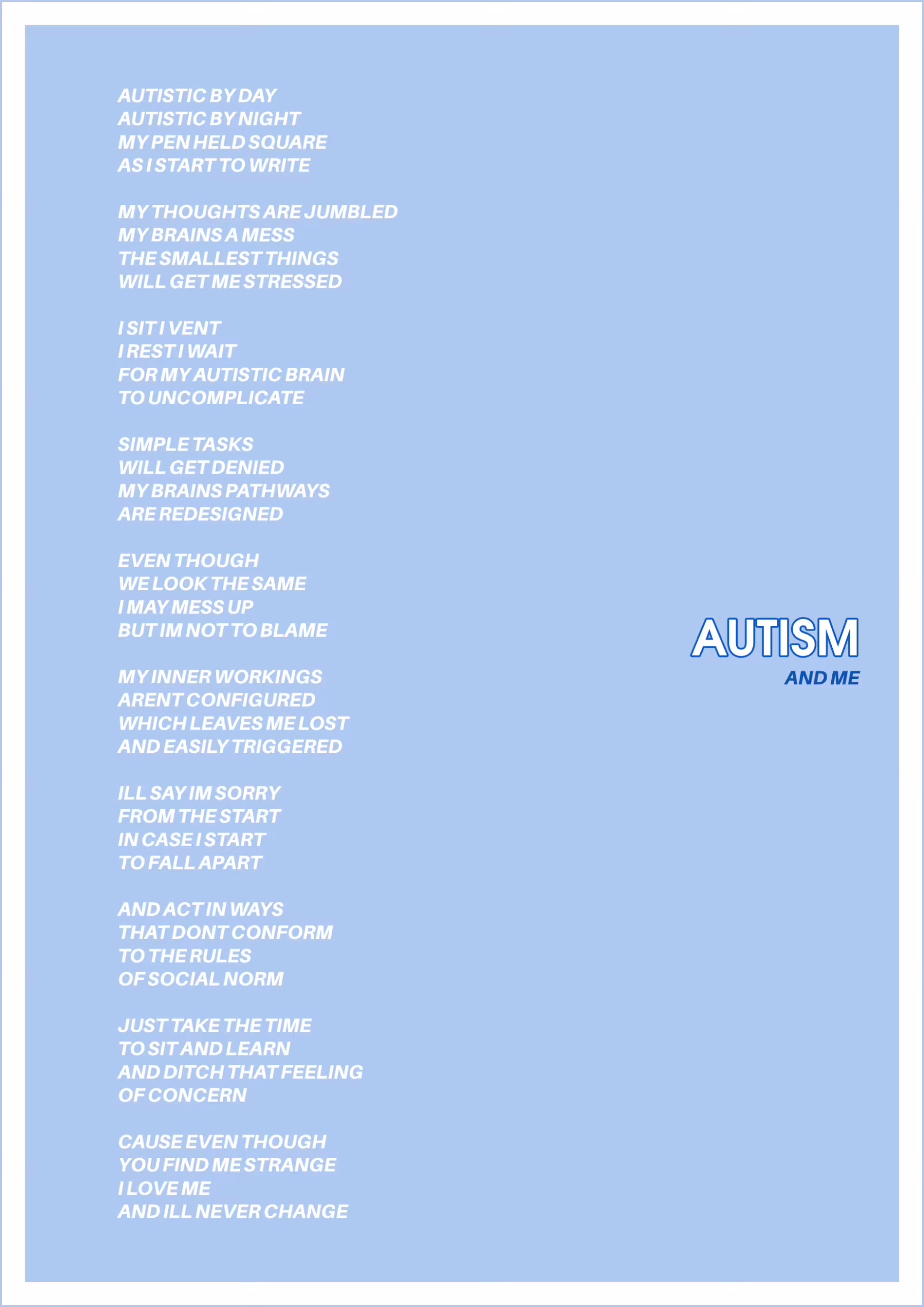 AUTISM & ME - A FATHER,SON POEM