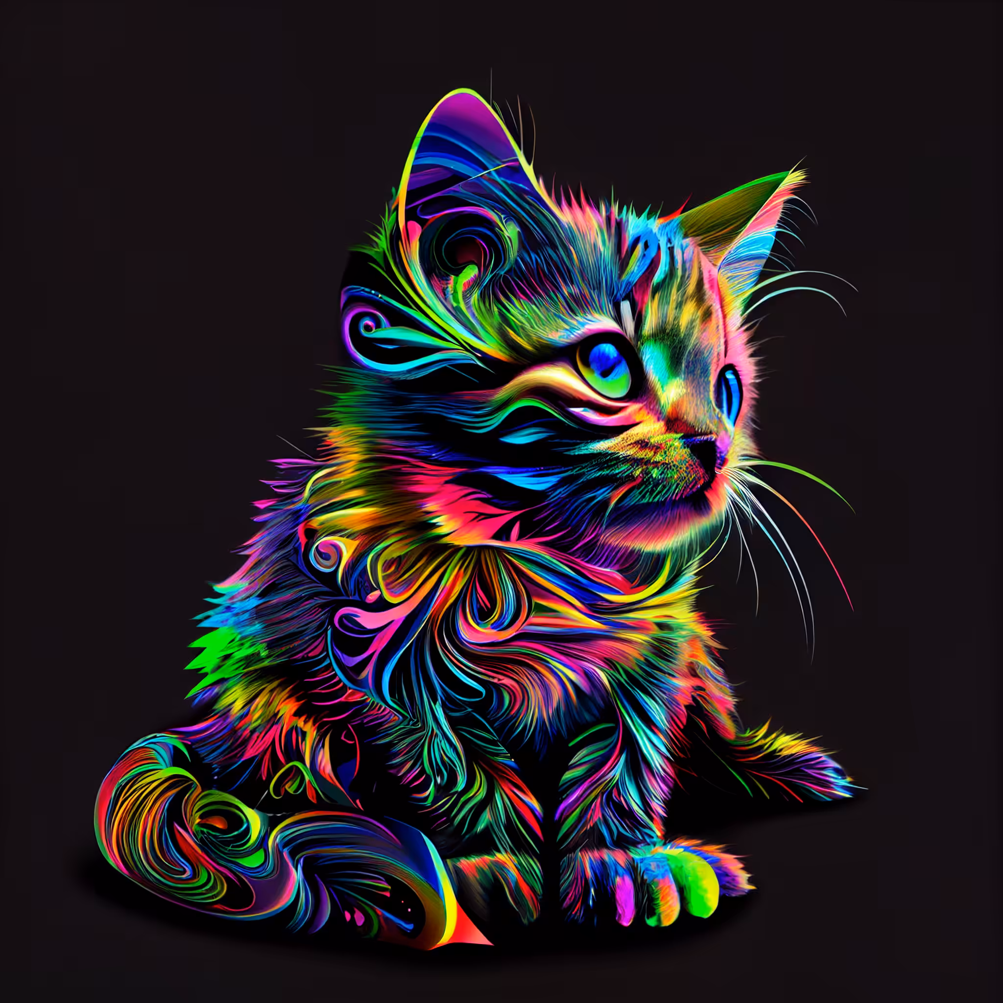 Psychedelic Art: Psychedelic kitty