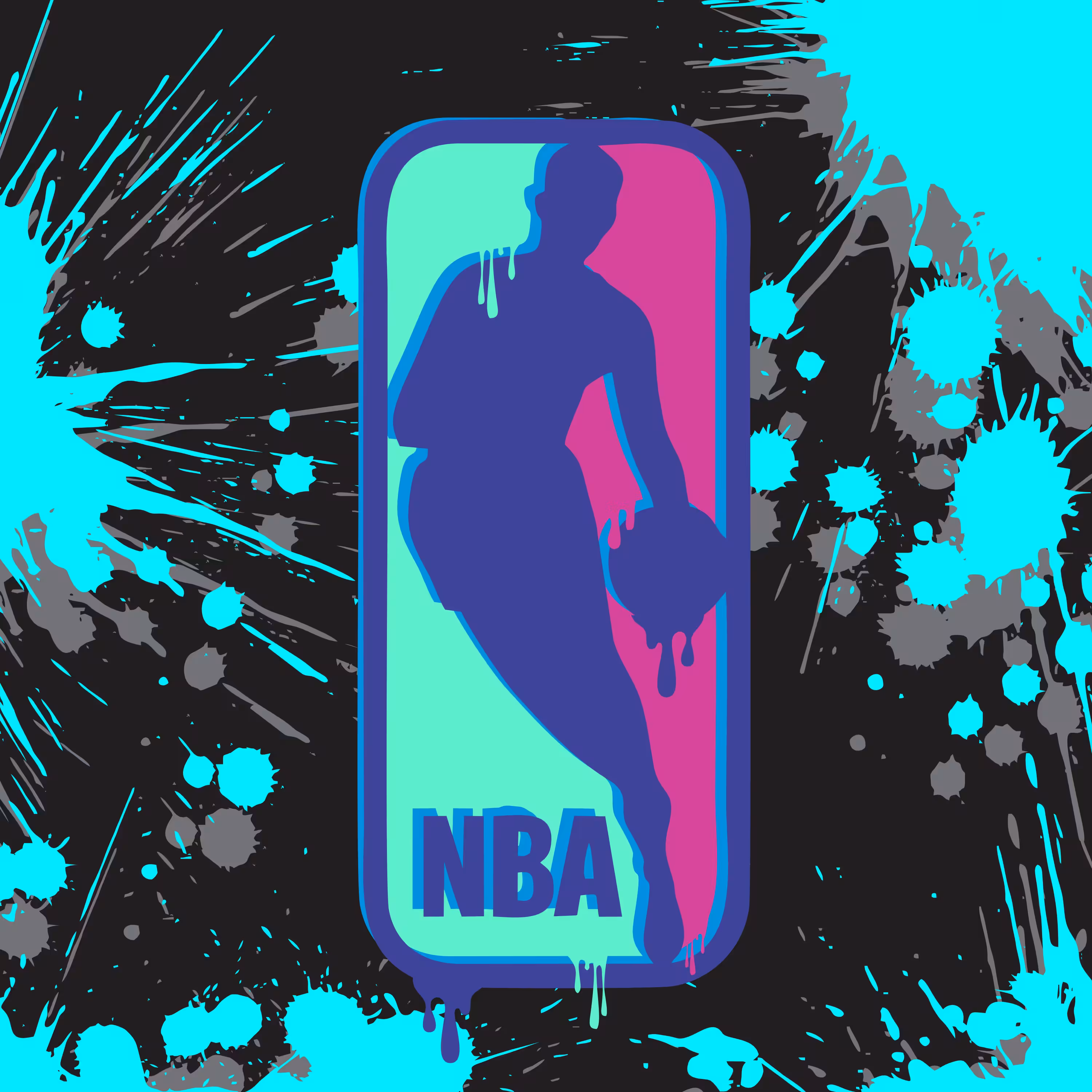 NBA Logo Graffiti - Night