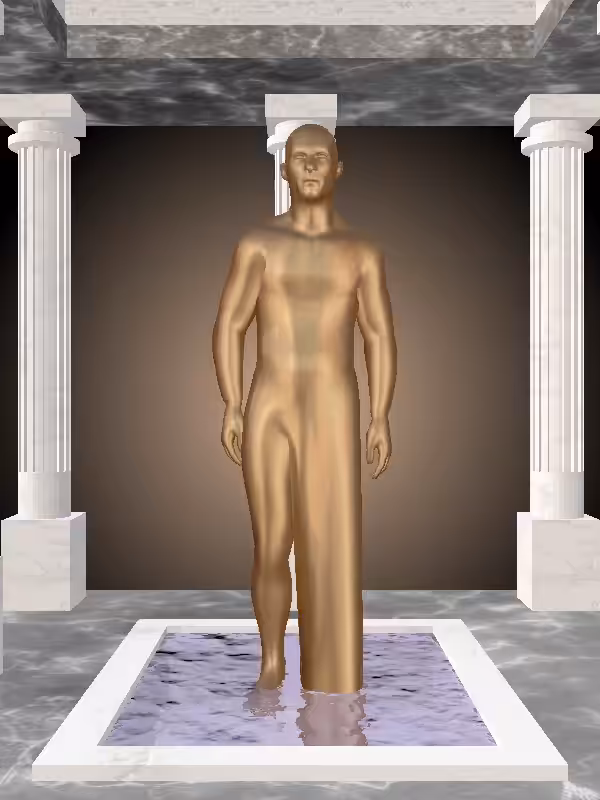 HeavenComputer: The Fading Jumping Old Bronze Man #5040