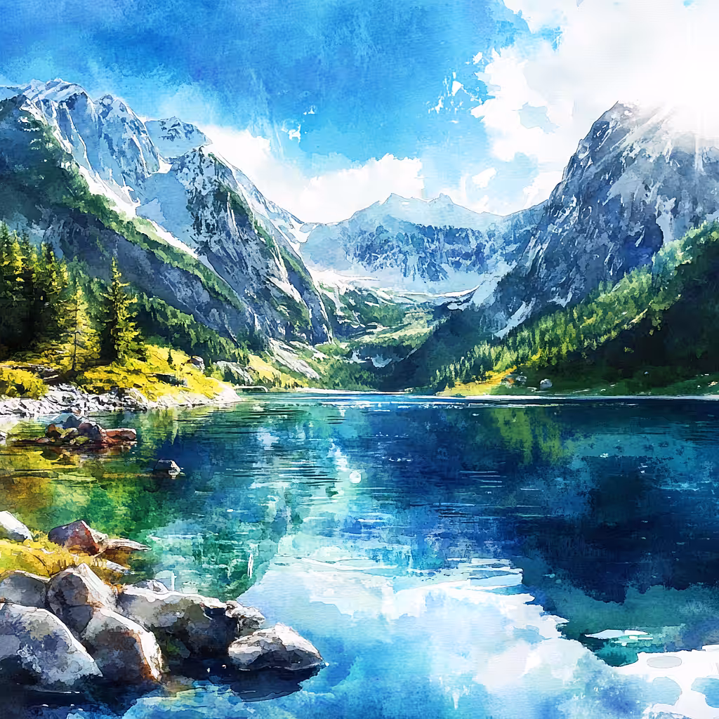 Silence of water and mountains