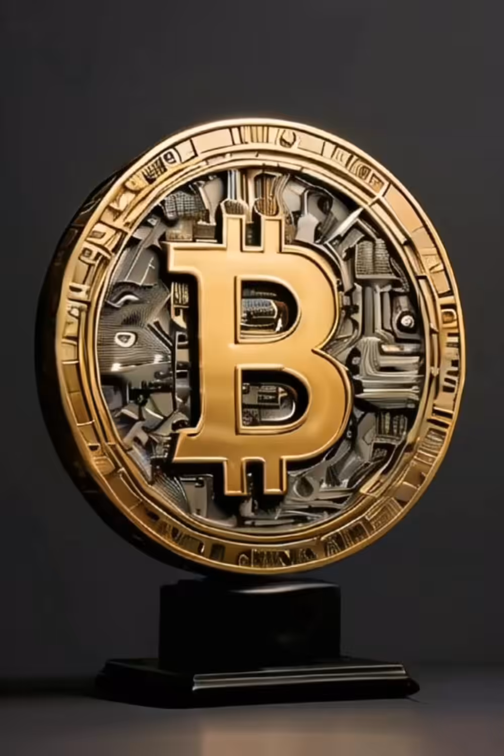₿itCOIN - Gold and Silver relief sculpture
