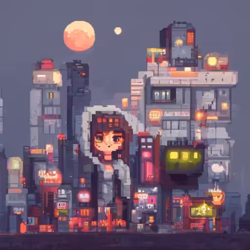 Pixel City Skyline #012