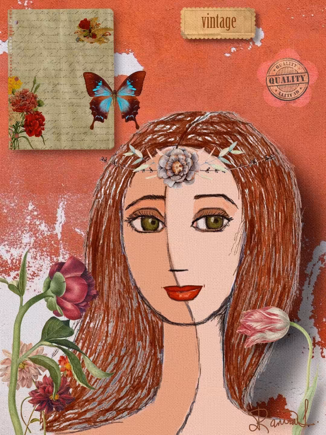 Flowers in her hair..