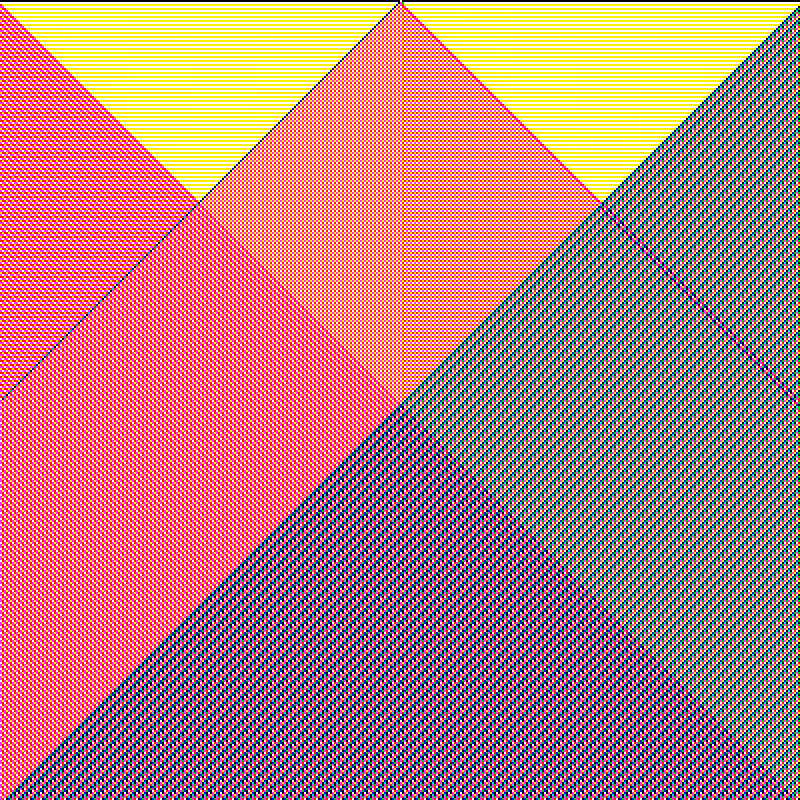 RGB Elementary Cellular Automaton #138