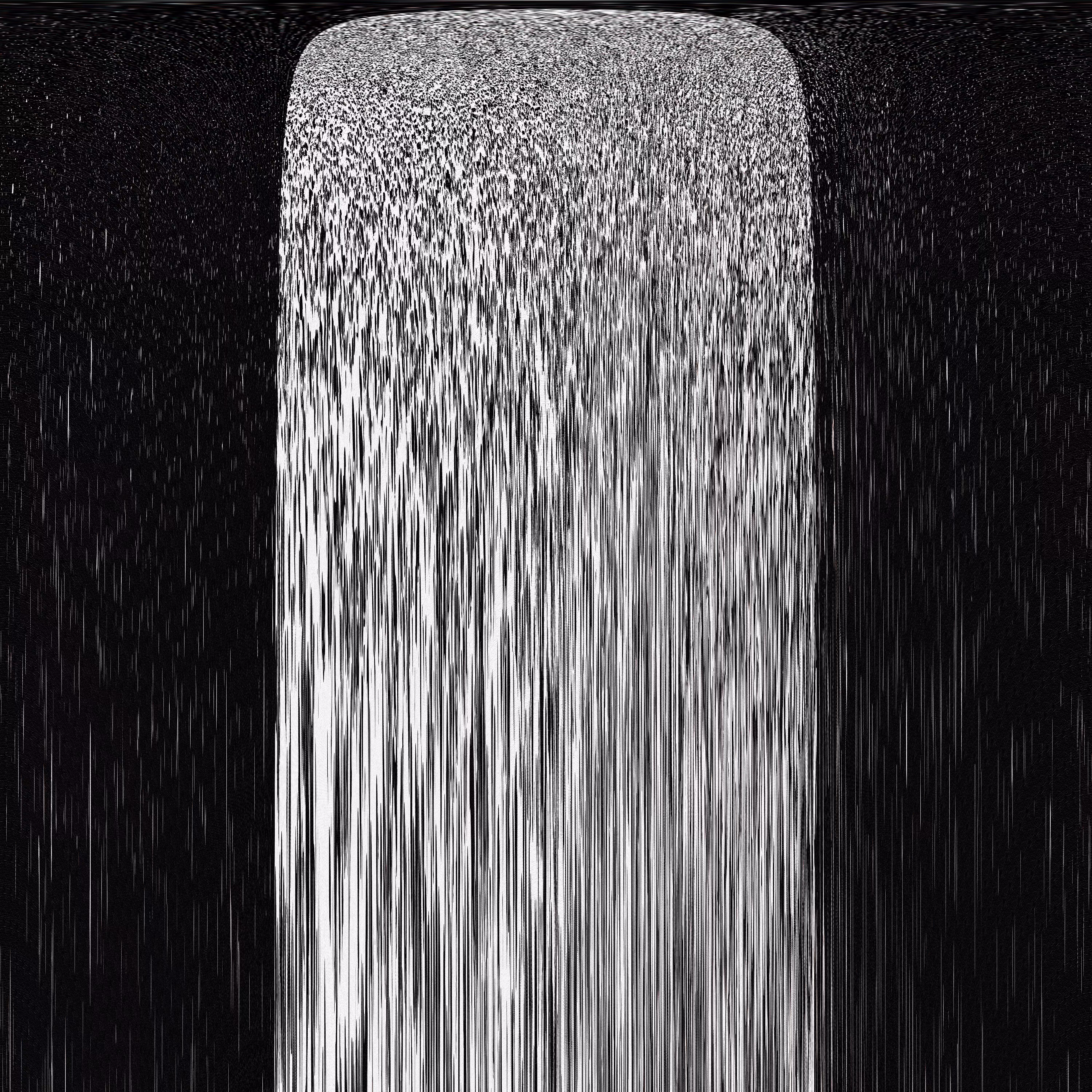black and white waterfall