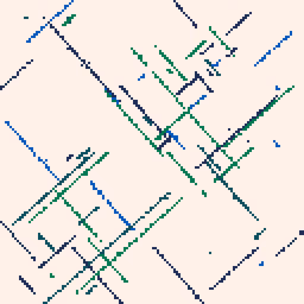 Genuary 2023 Day 4 - Intersections #16