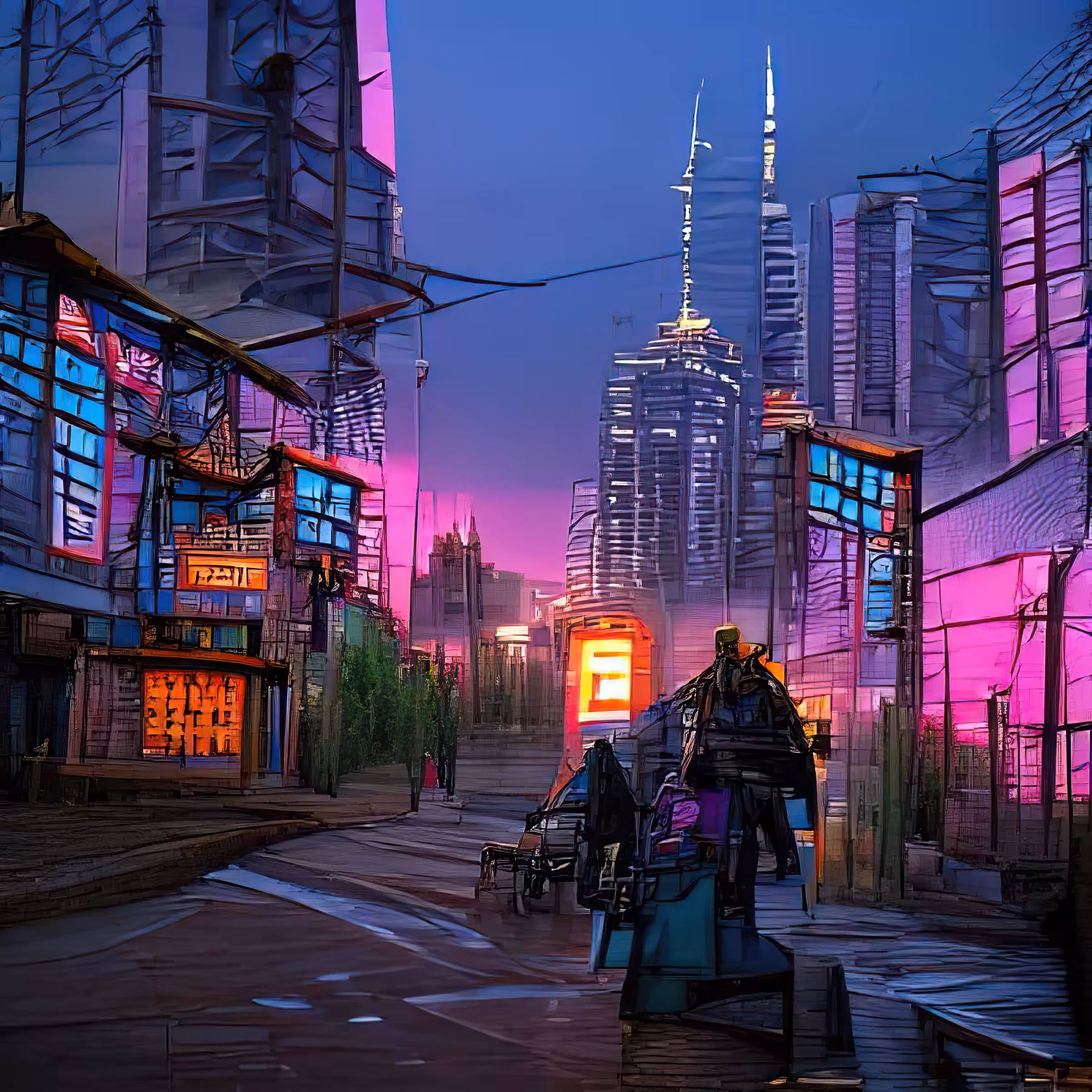 streets of cyberpunk city at dusk ZQQPeYfDqWayPmb7H1Dv