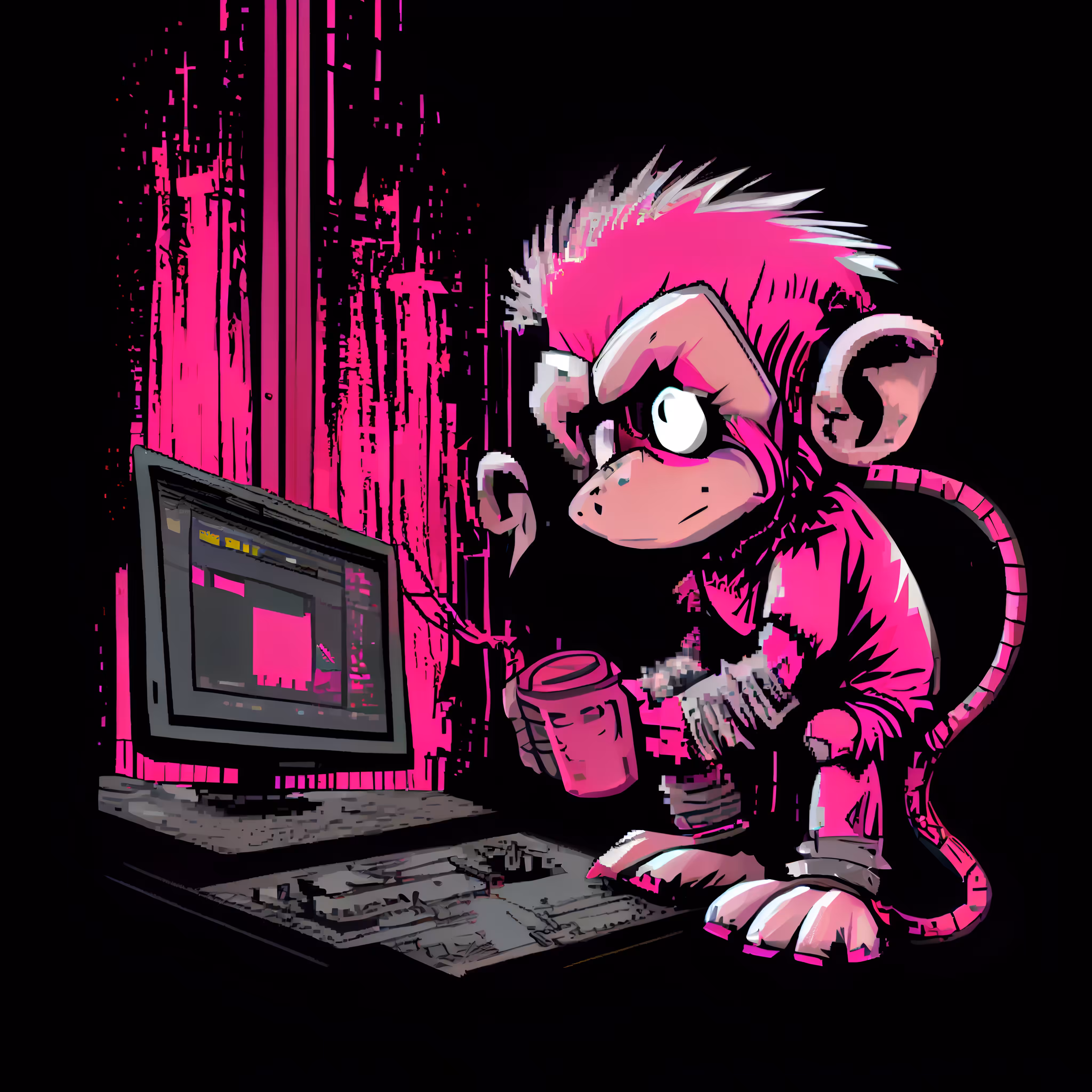 Monkey and computer