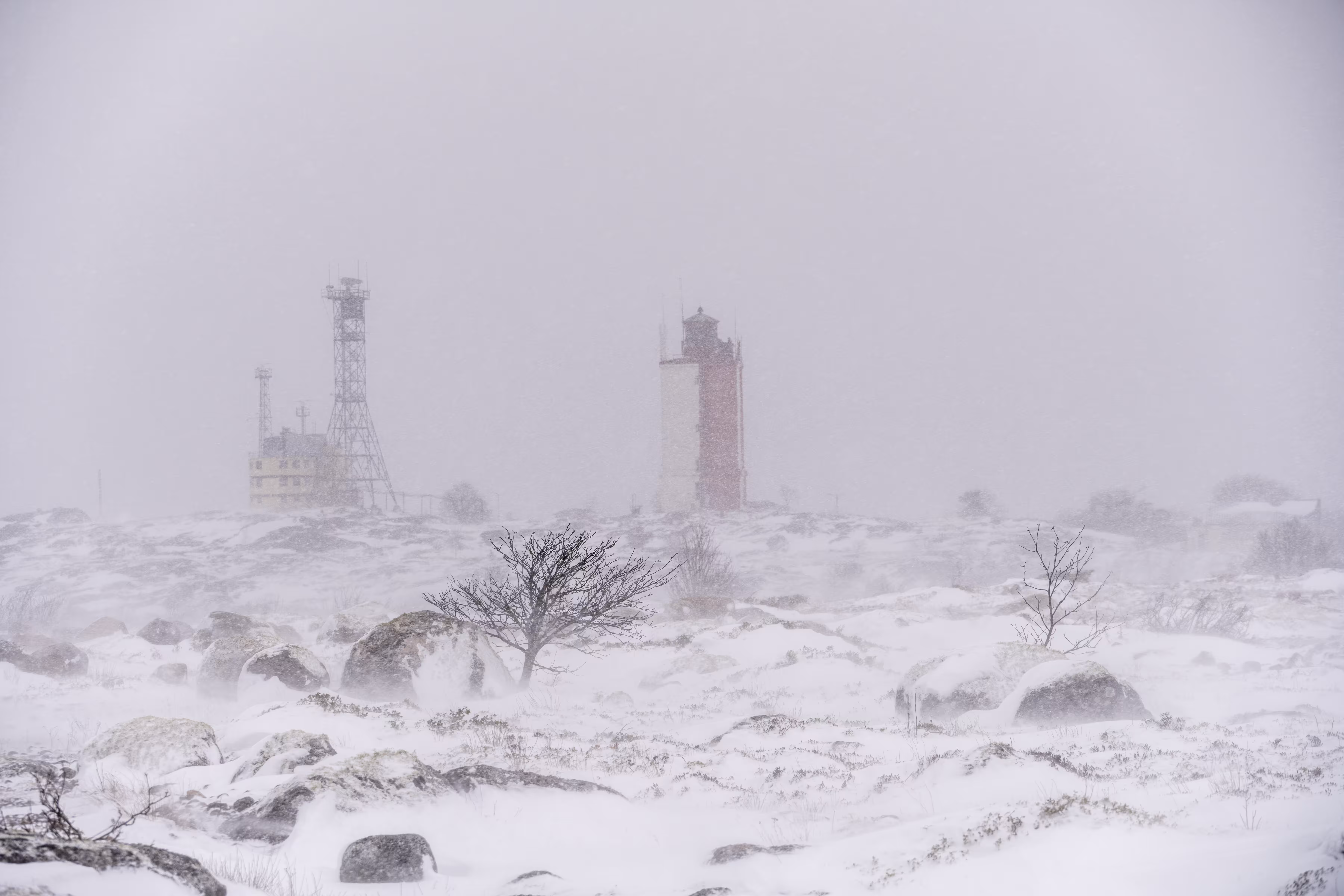 Snowstorm in spring on Utö Island