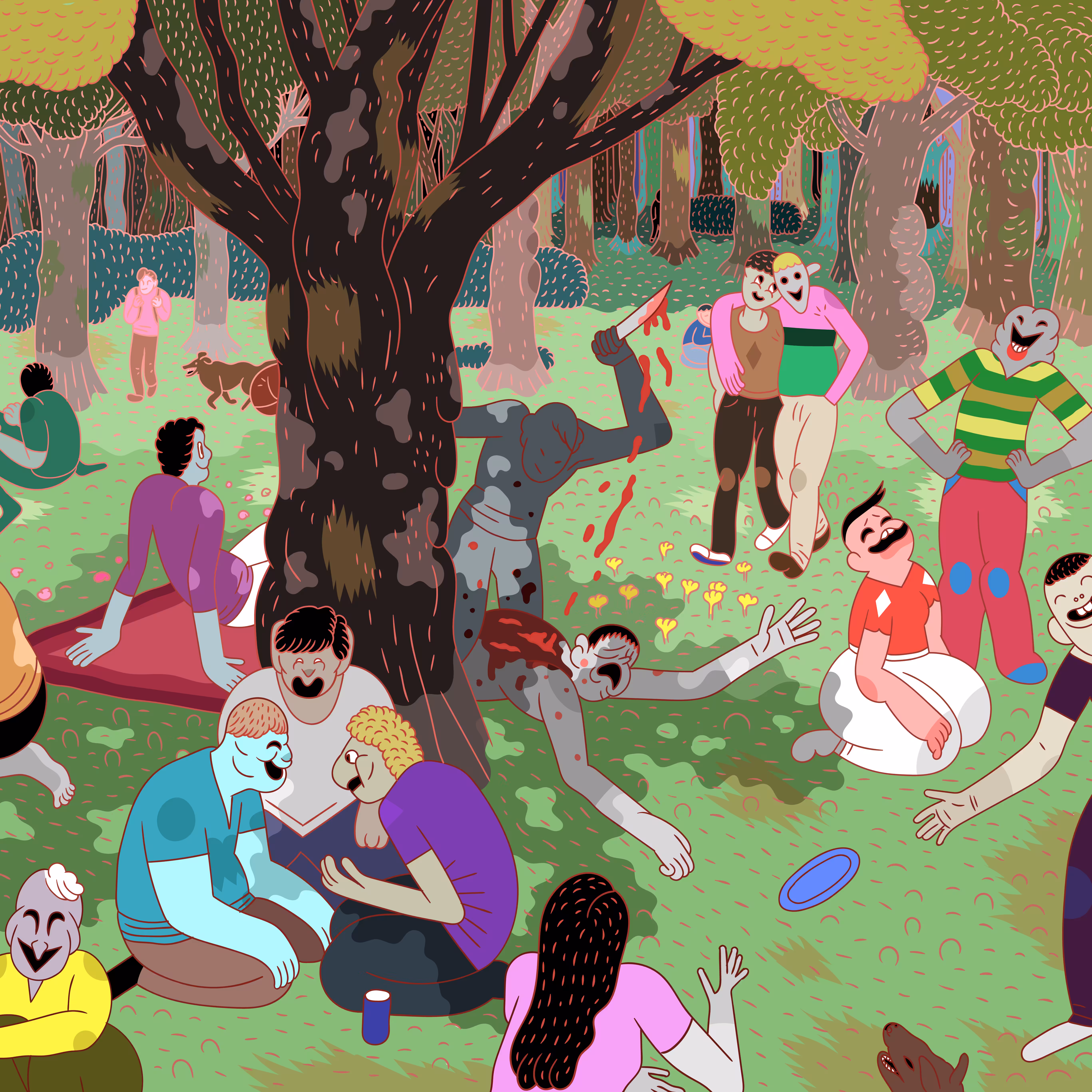Park-goers with Victim