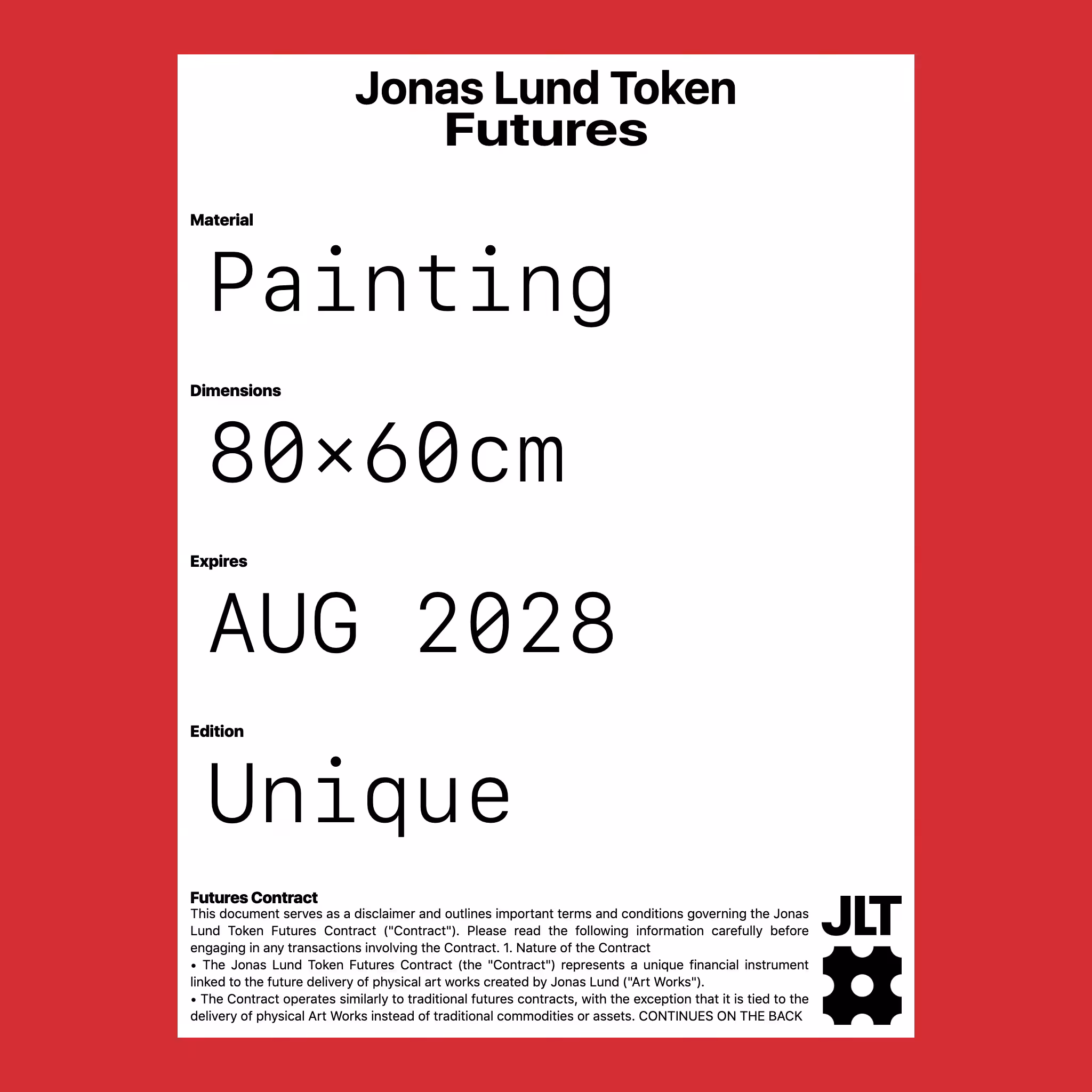 Jonas Lund Token Futures: Jonas Lund Token Future #3
