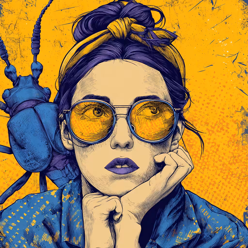 A Pop Bettle Blue on the Shoulder