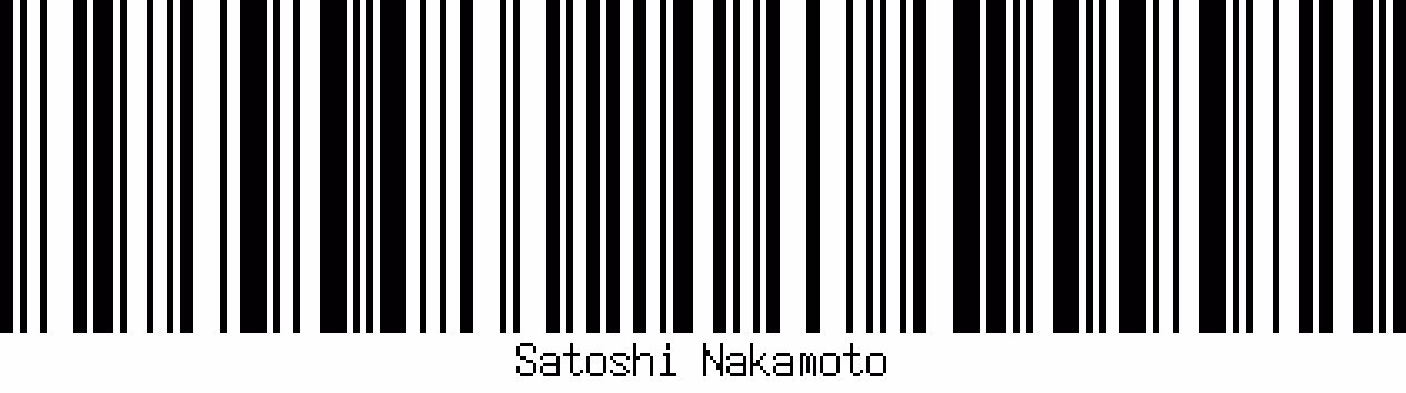 BlockChain Barcodes 15 - Satoshi Nakamoto