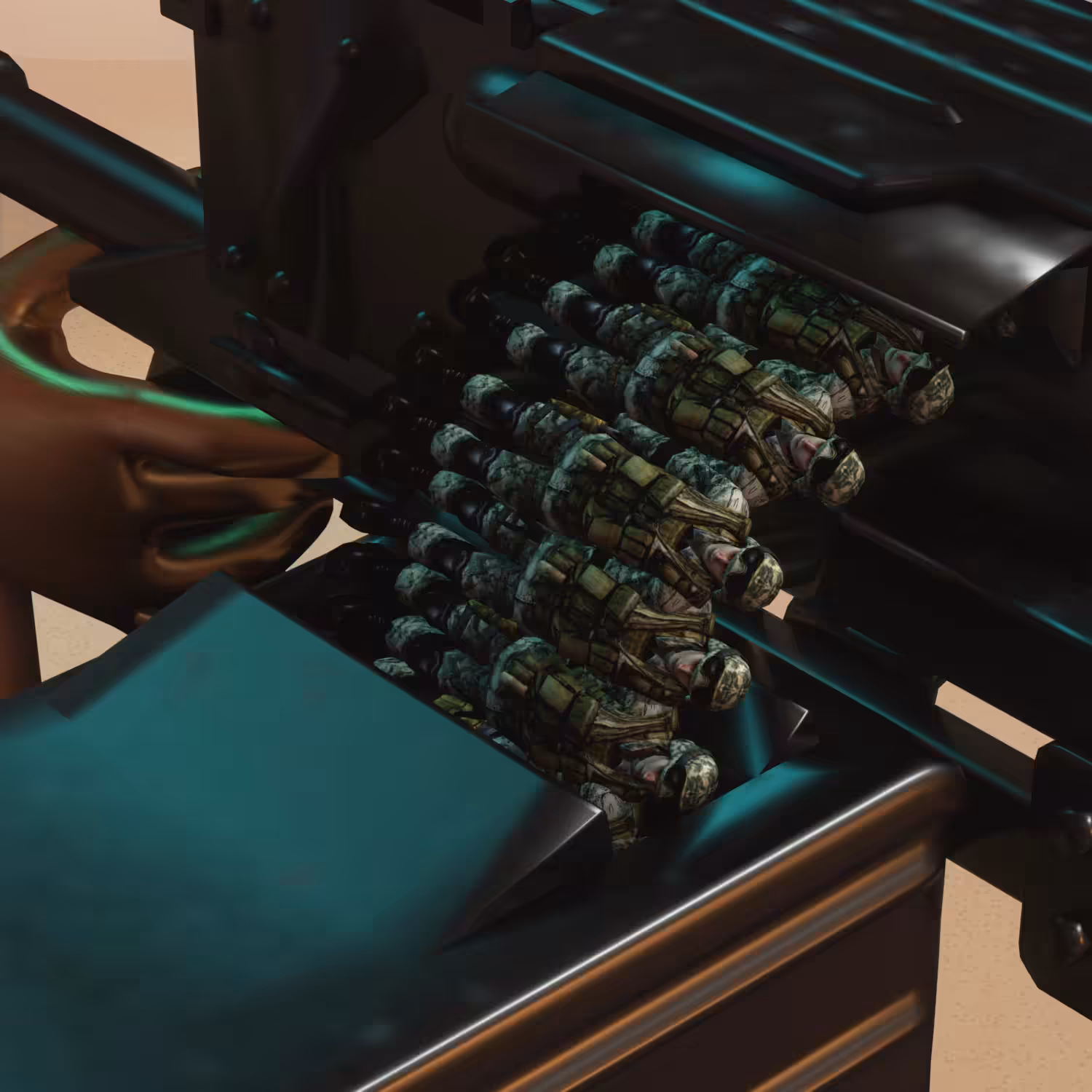Machine Gun in Parallel Universe