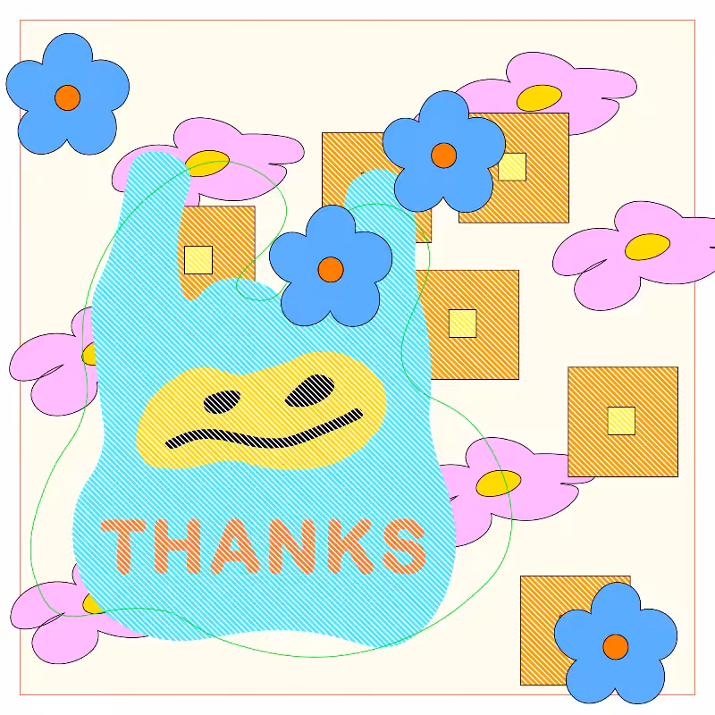 thanks bag and flowers #48