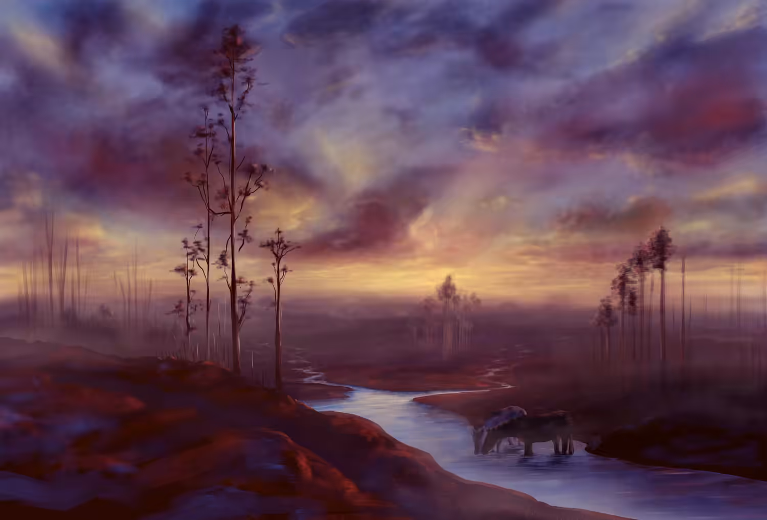 Horses in the river