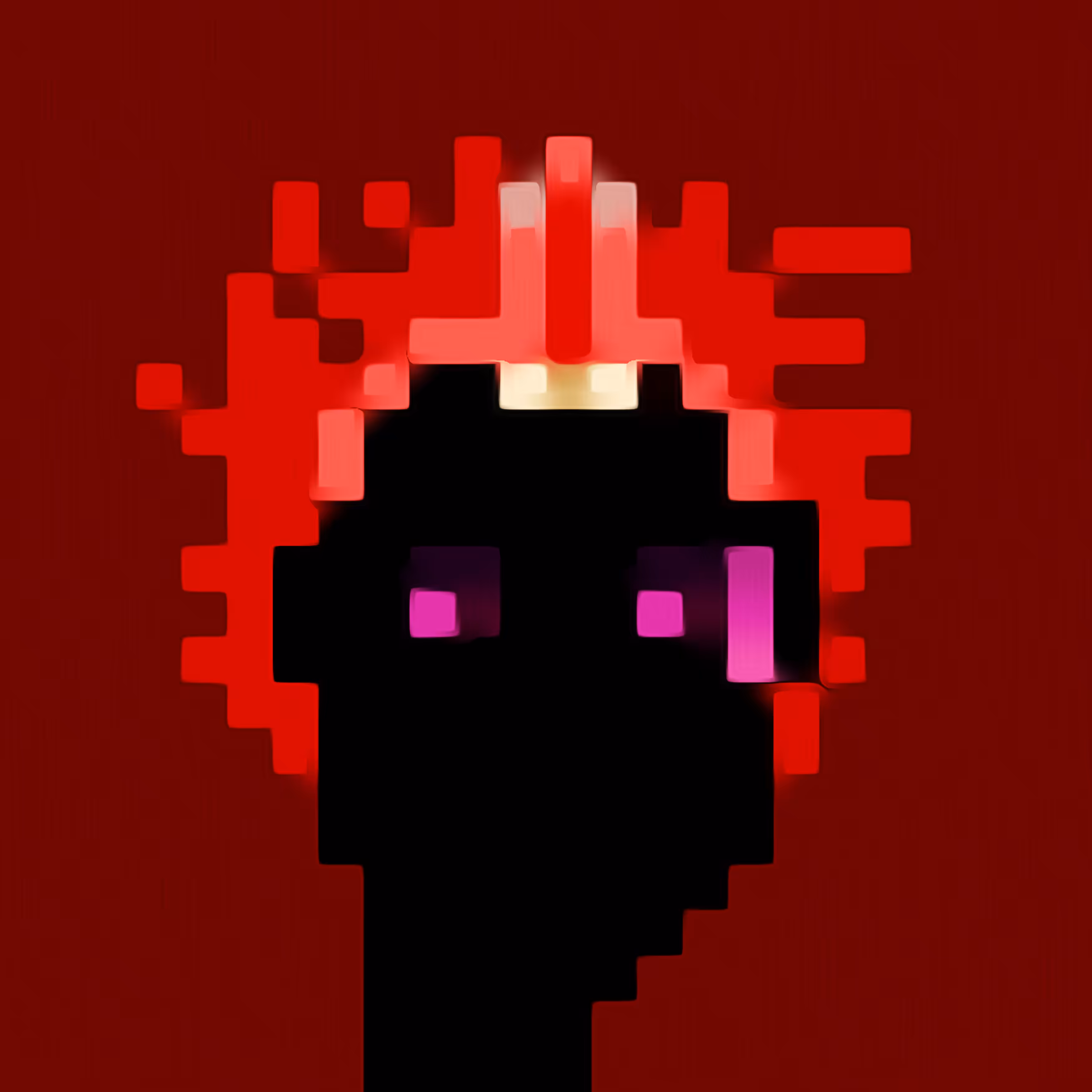 Deep Purple Stare of the Featureless Red Head