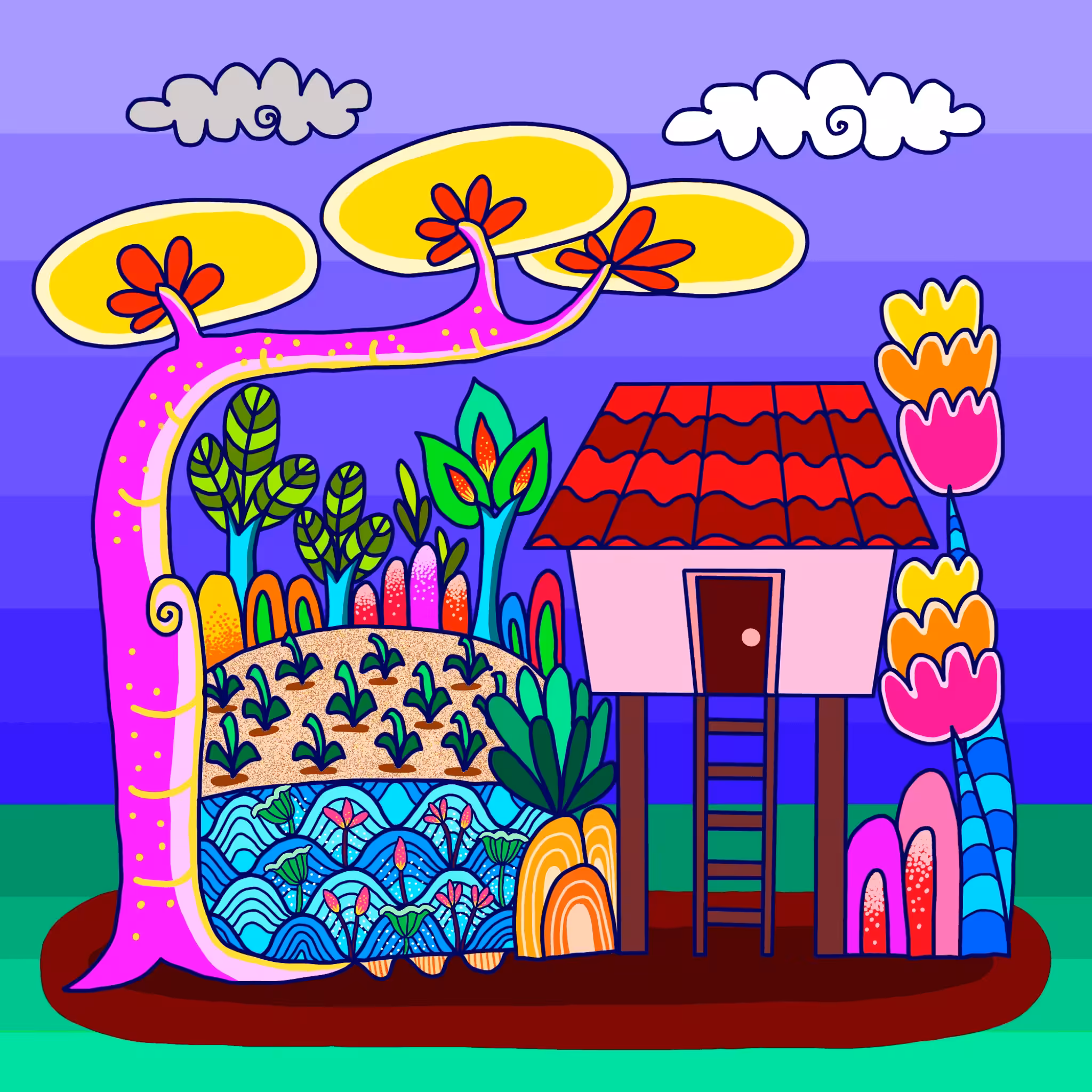 Imaginative lifestyle to lines and colorful.#44