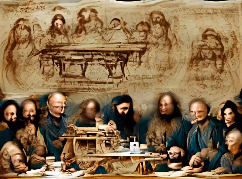 Abraham's First Works: Leonardo Da Vinci paints the last supper