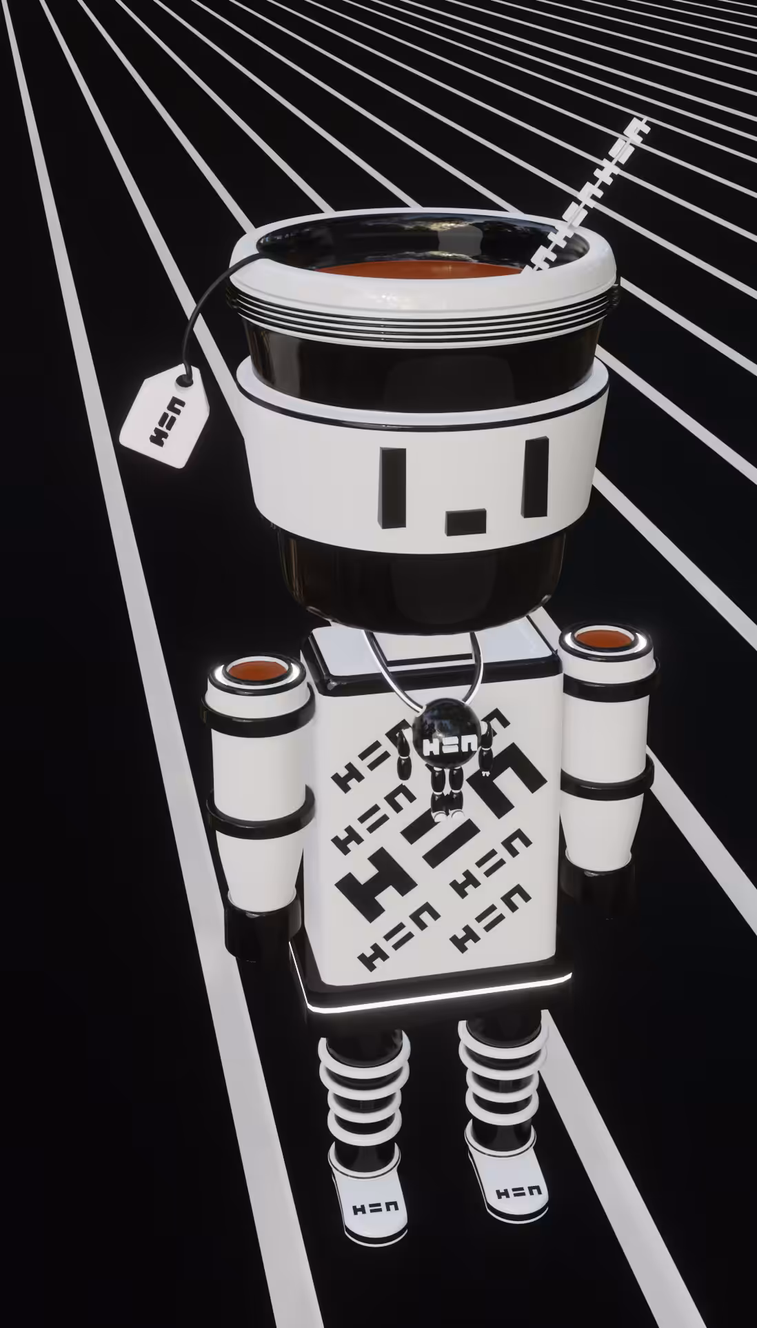 H=N Coffee Mascot