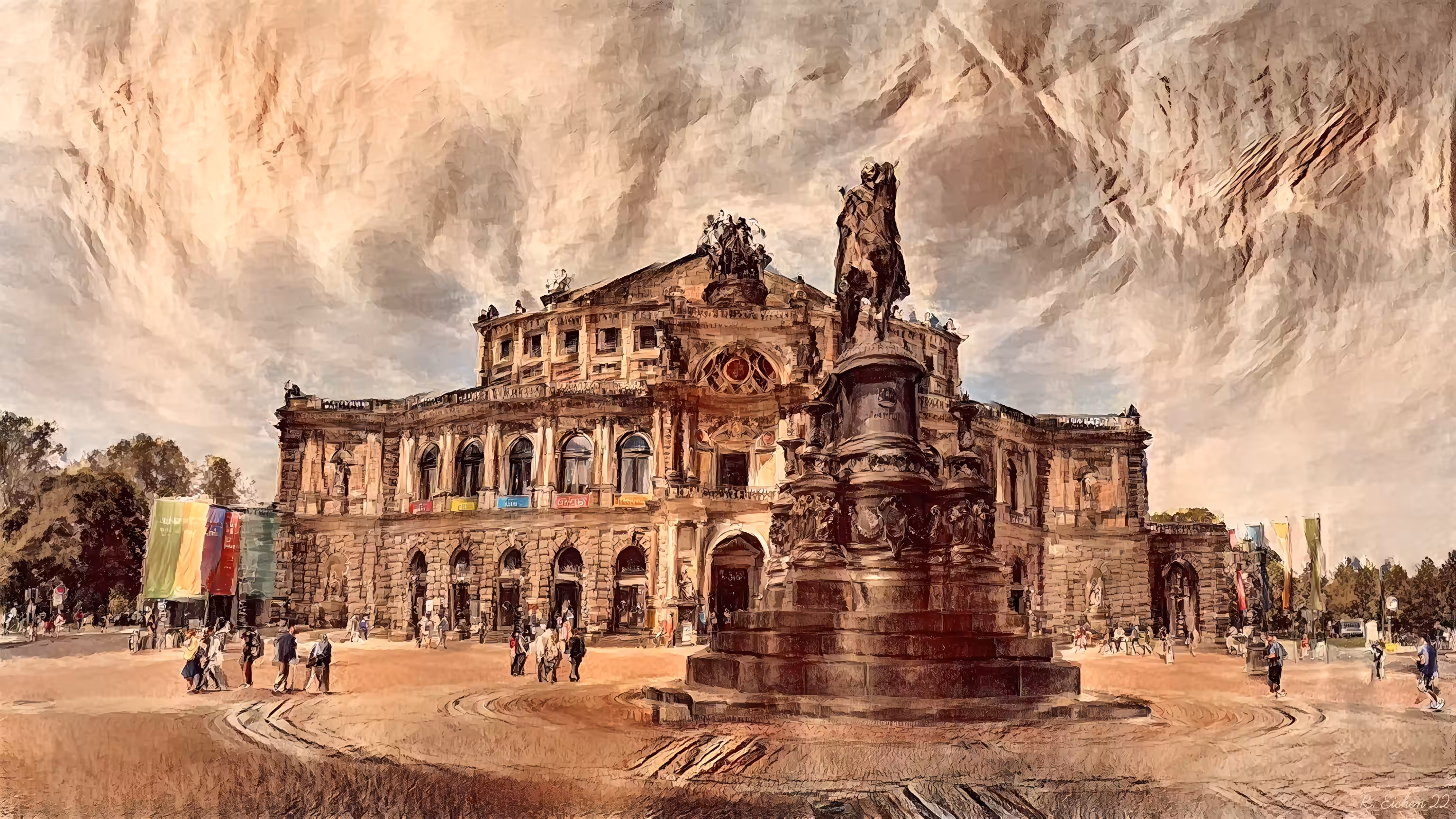 Semperoper with King John Monument