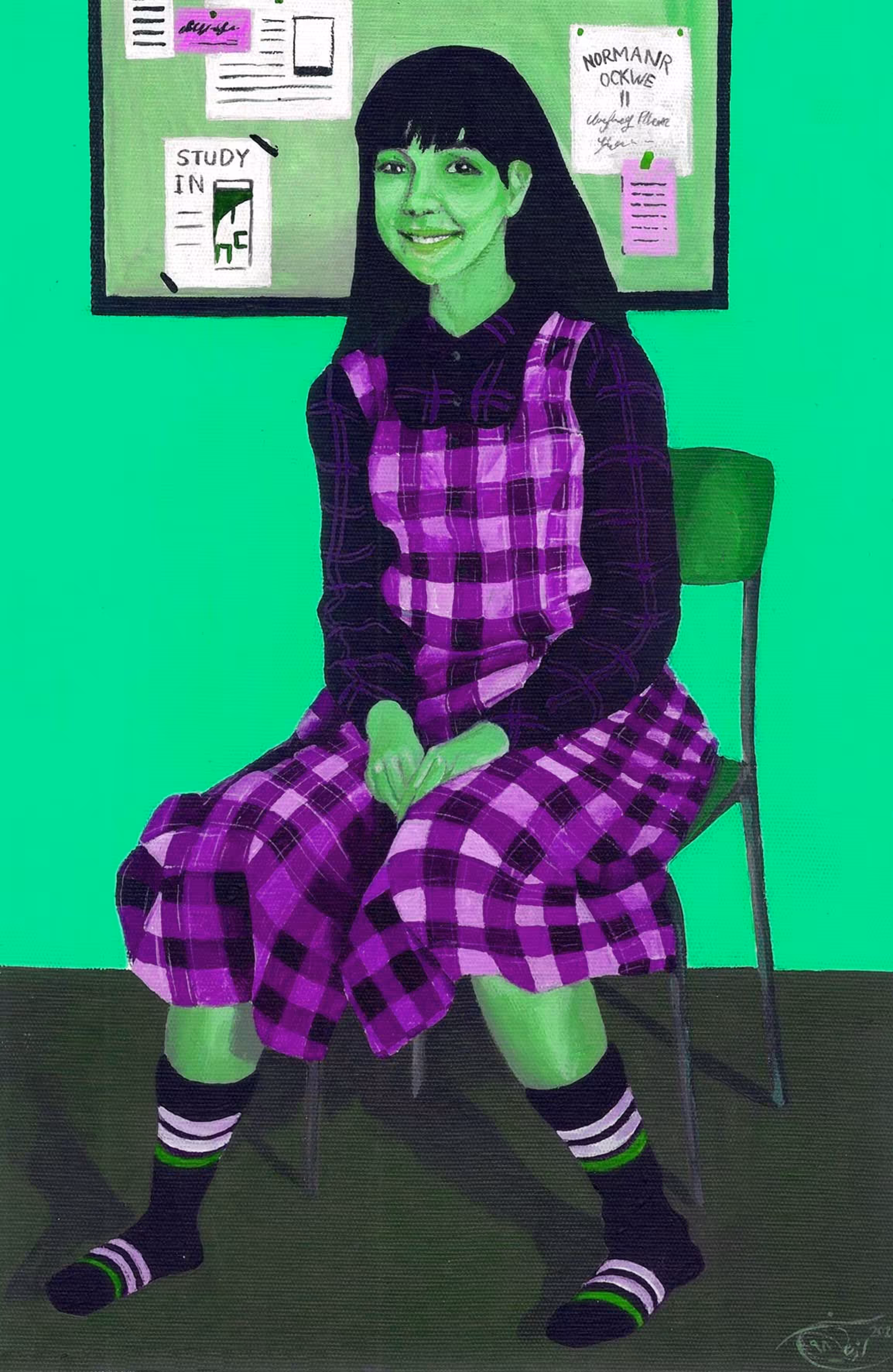 Morvarid in cyan room